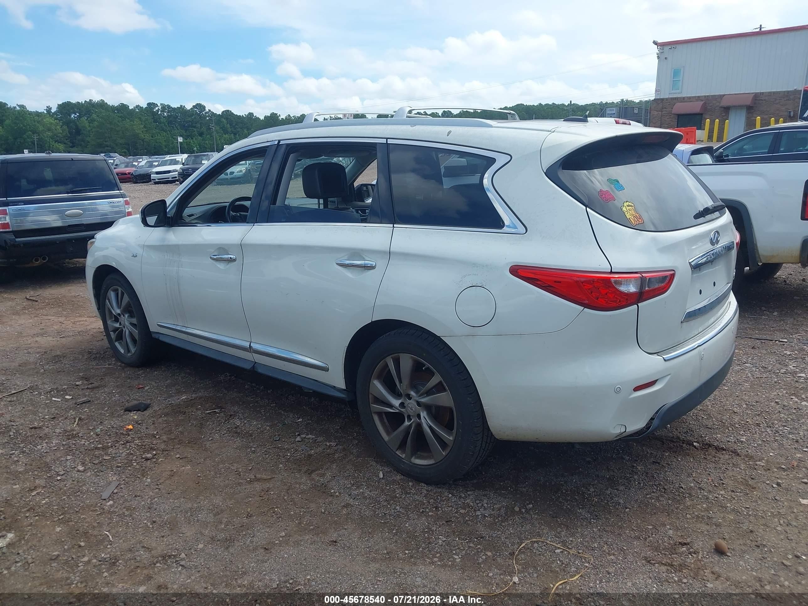 2014 Infiniti Qx60 White vin: 5N1AL0MN4EC525601