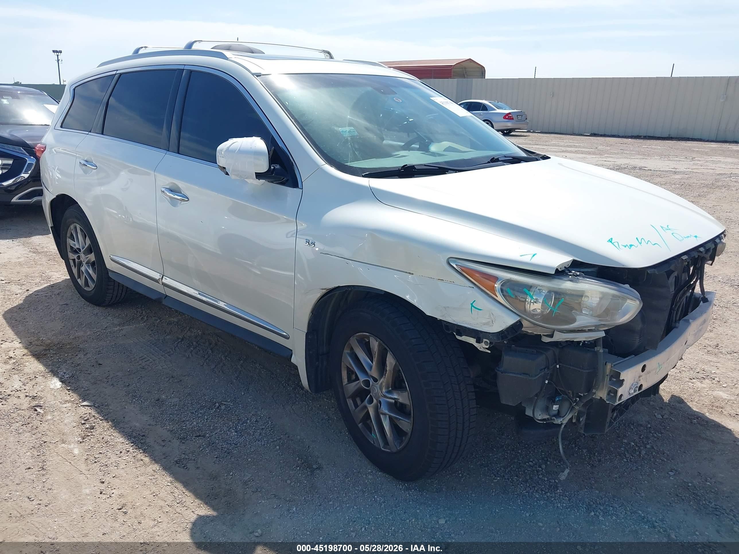 2015 Infiniti Qx60 White vin: 5N1AL0MN4FC509223
