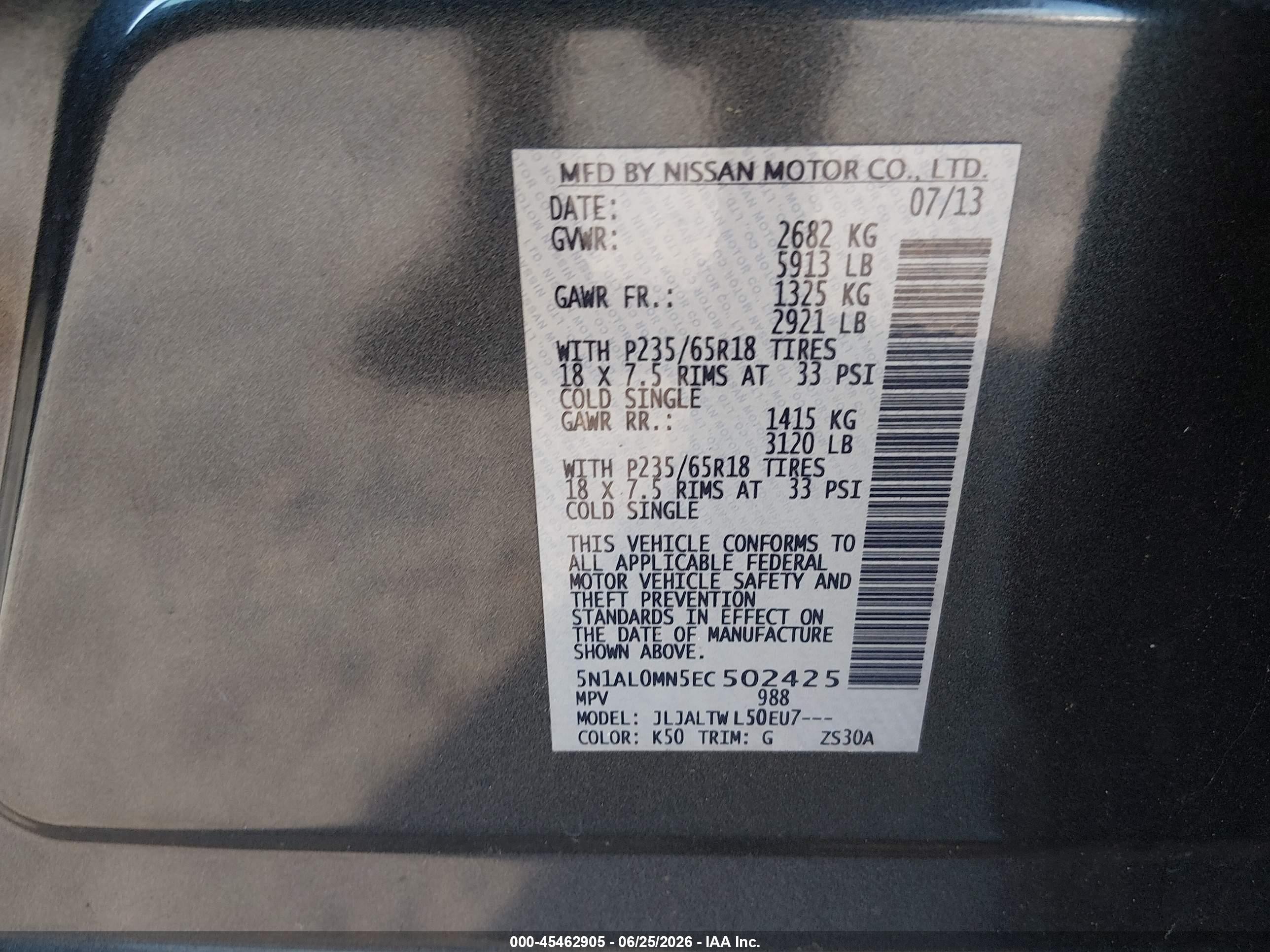 2014 Infiniti Qx60   Gray vin: 5N1AL0MN5EC502425