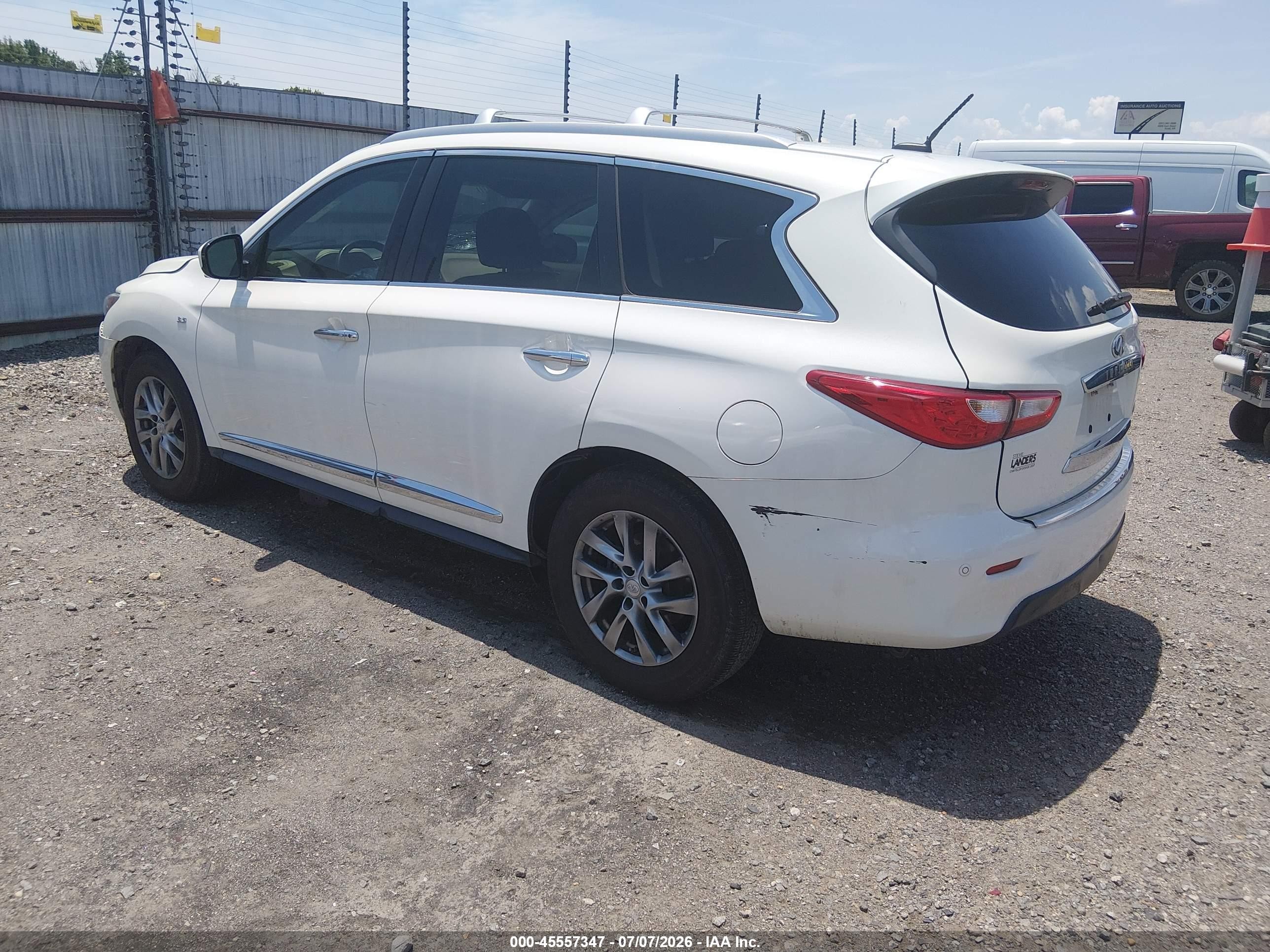 2015 Infiniti Qx60   White vin: 5N1AL0MN5FC511420