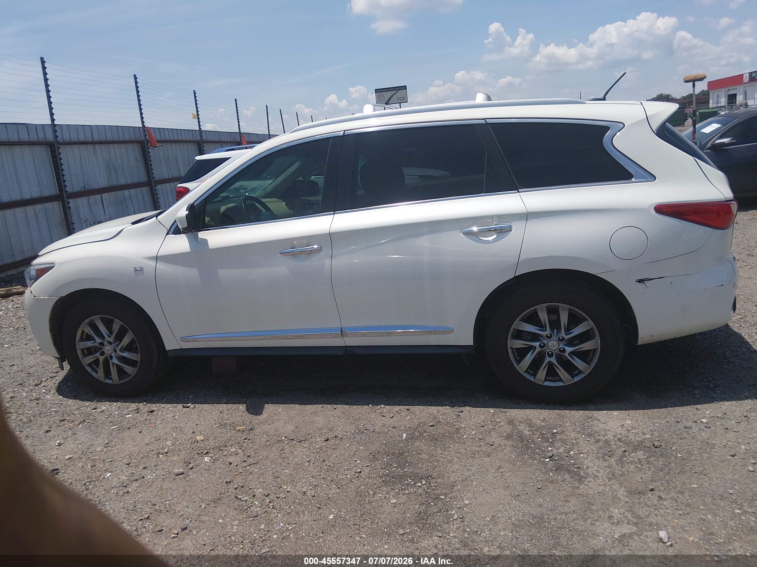 2015 Infiniti Qx60   White vin: 5N1AL0MN5FC511420