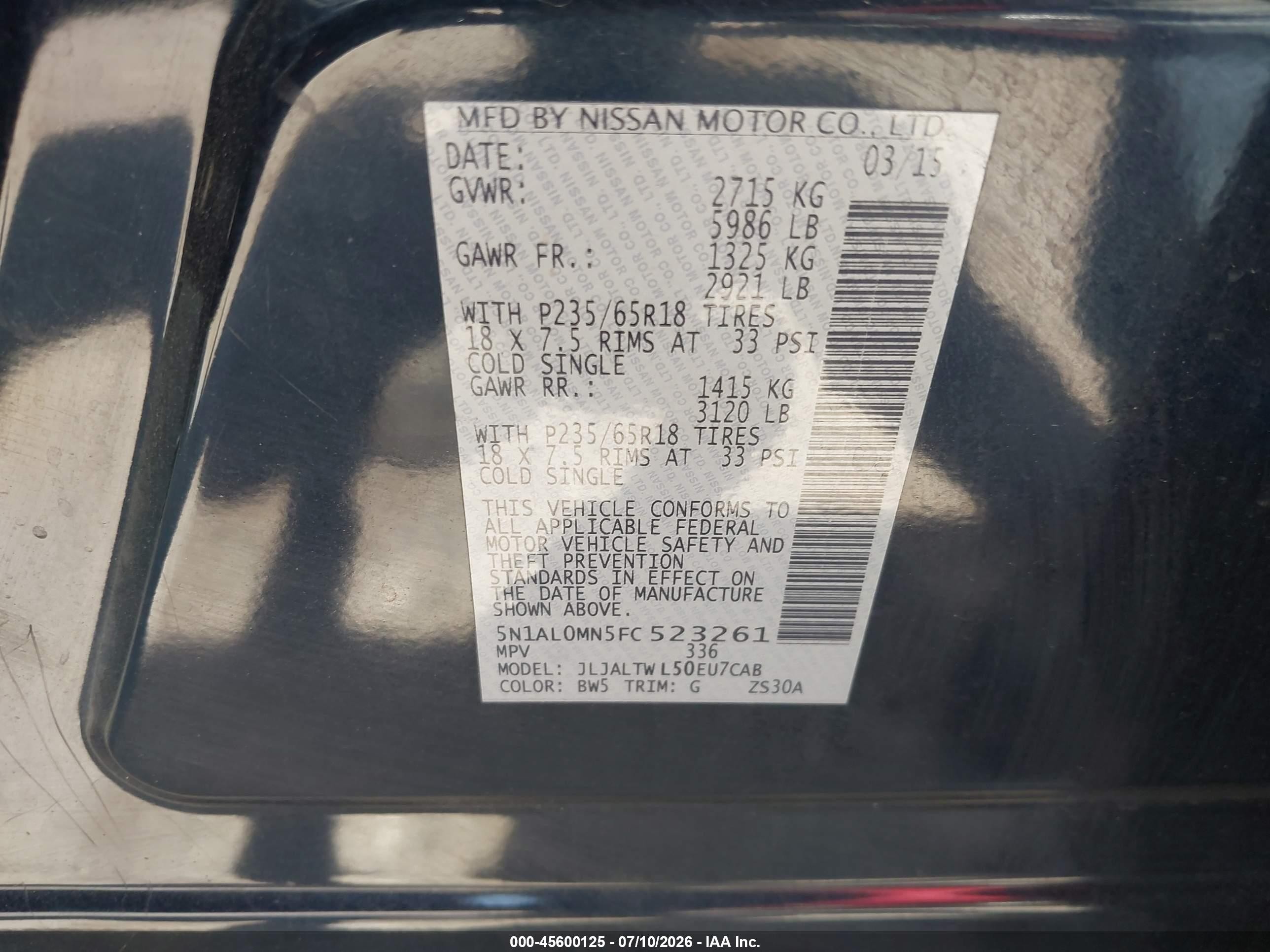 2015 Infiniti Qx60 Синий vin: 5N1AL0MN5FC523261