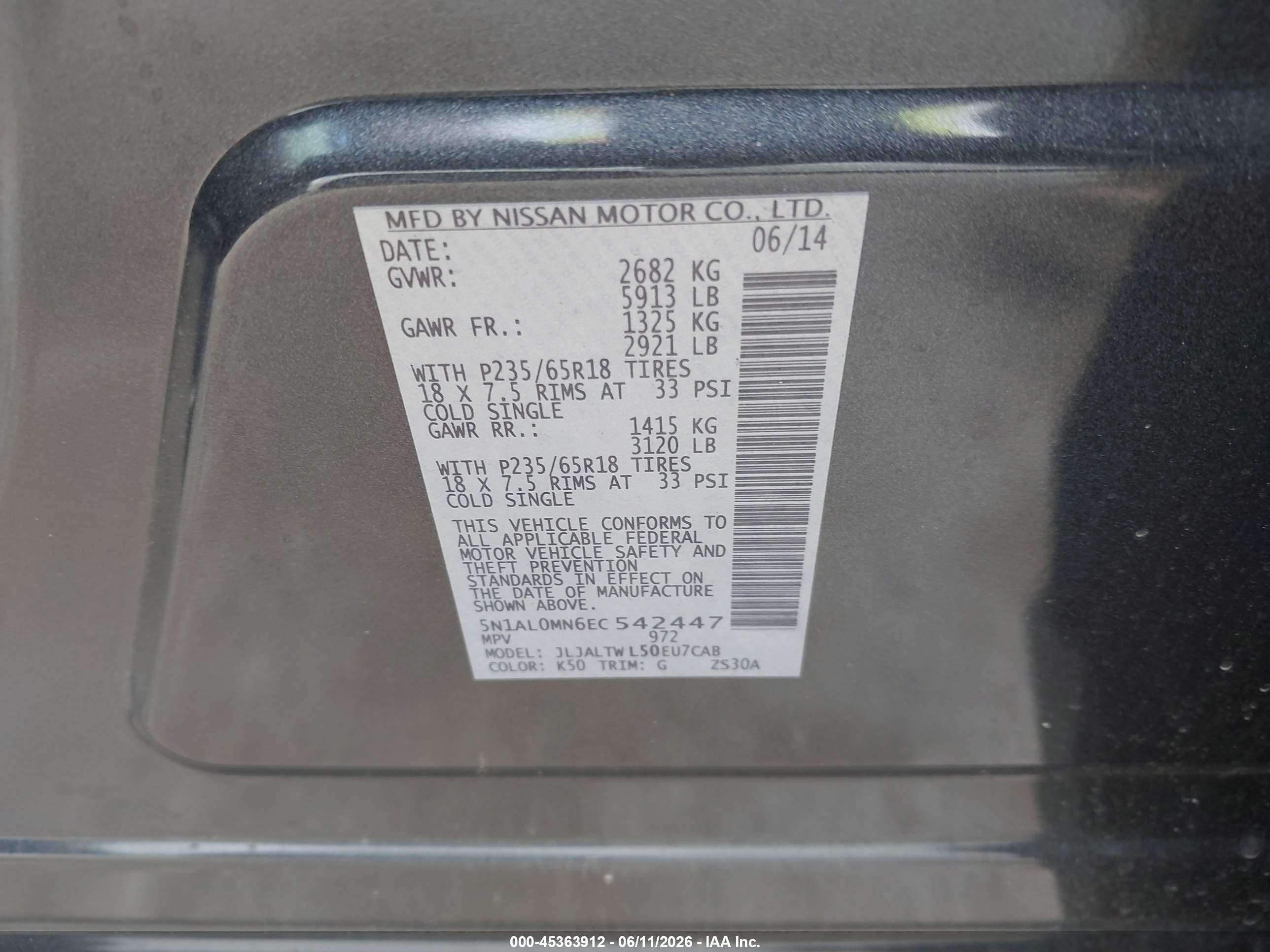 2014 Infiniti Qx60   Gray vin: 5N1AL0MN6EC542447