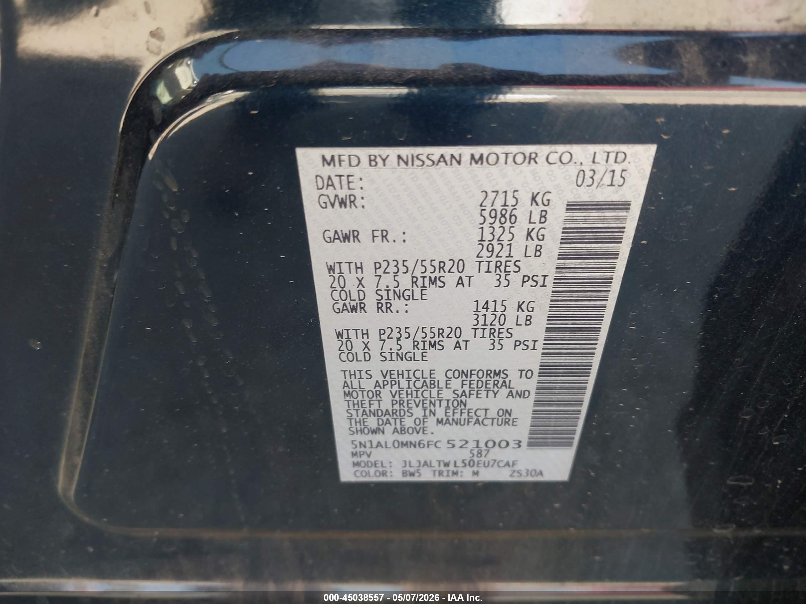 2015 Infiniti Qx60   Синий vin: 5N1AL0MN6FC521003