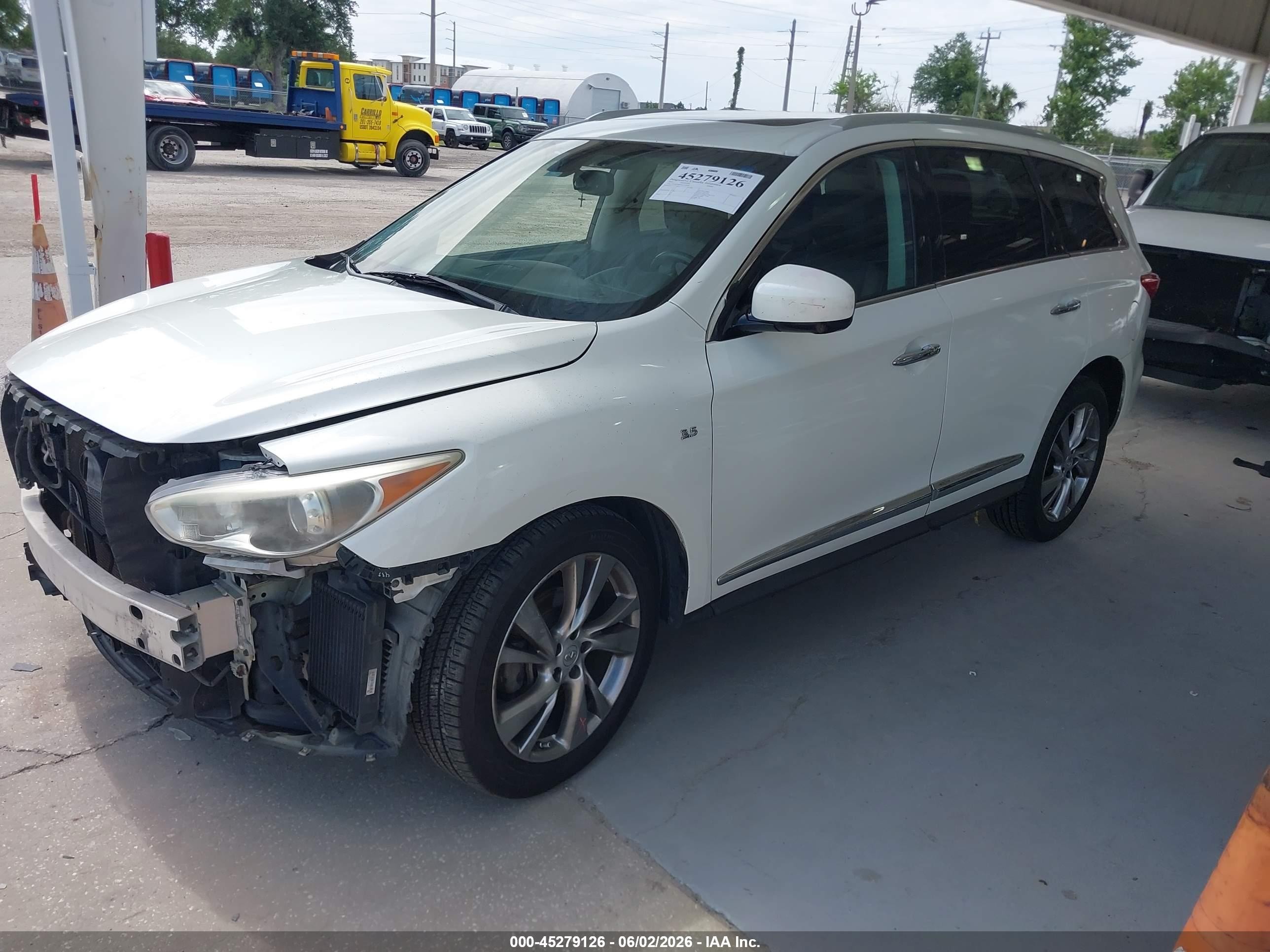 2015 Infiniti Qx60   White vin: 5N1AL0MN6FC538769