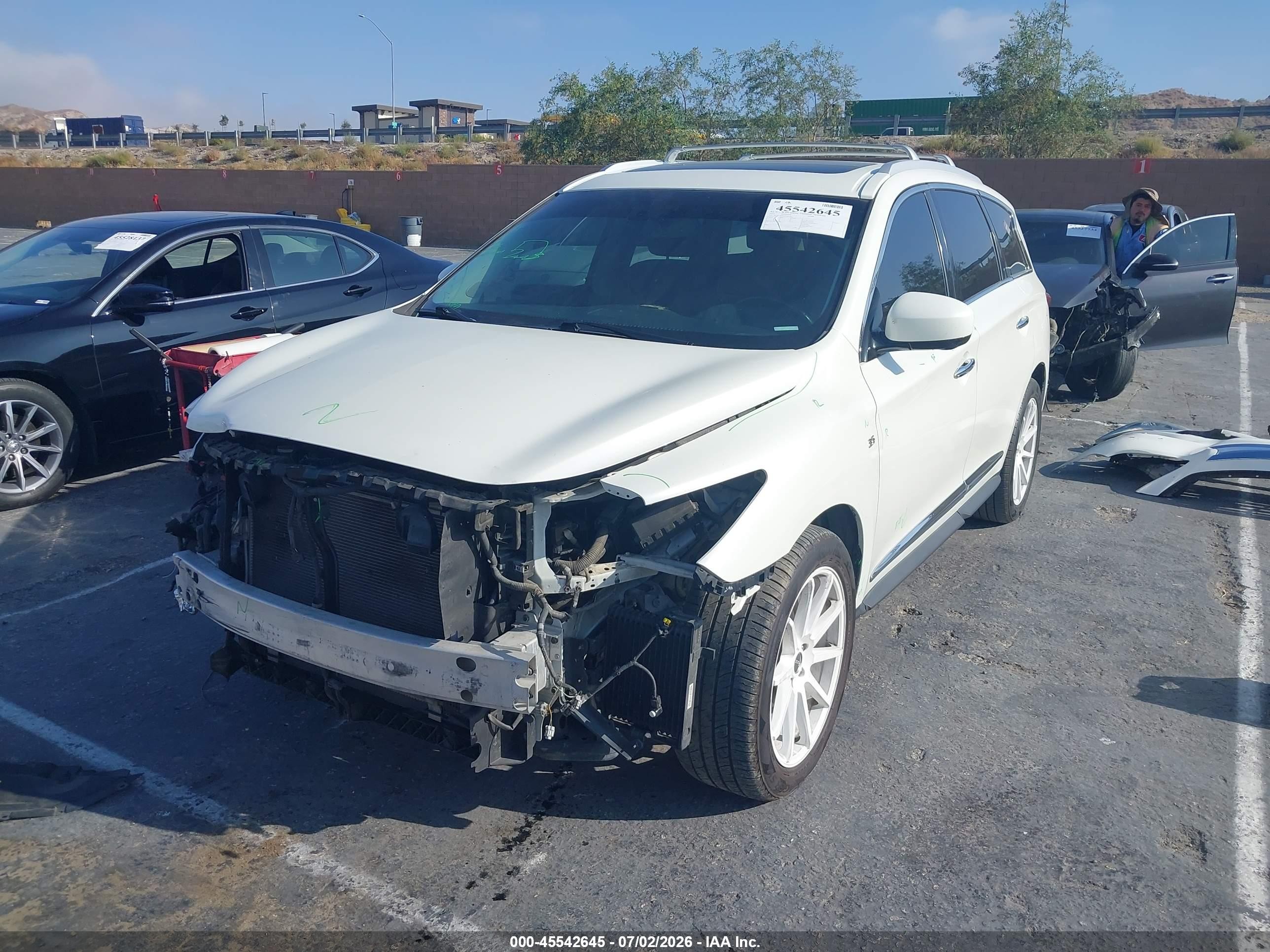 2015 Infiniti Qx60   White vin: 5N1AL0MN6FC540196
