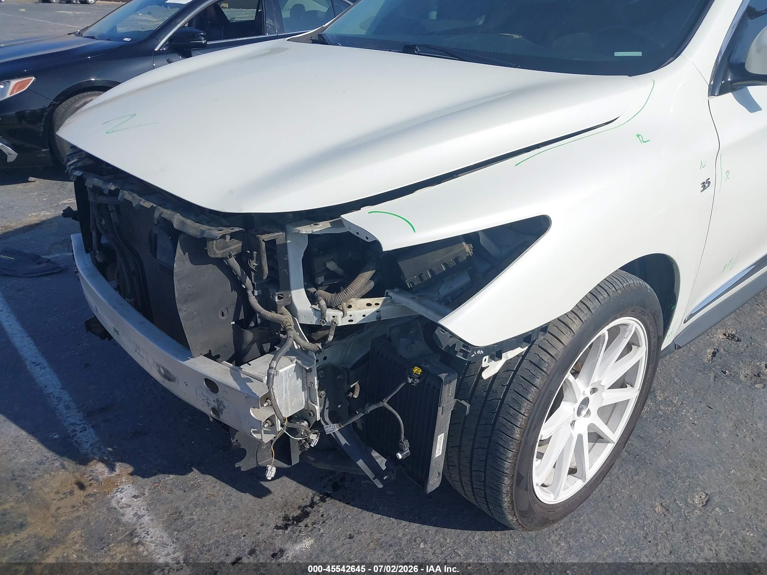 2015 Infiniti Qx60   White vin: 5N1AL0MN6FC540196