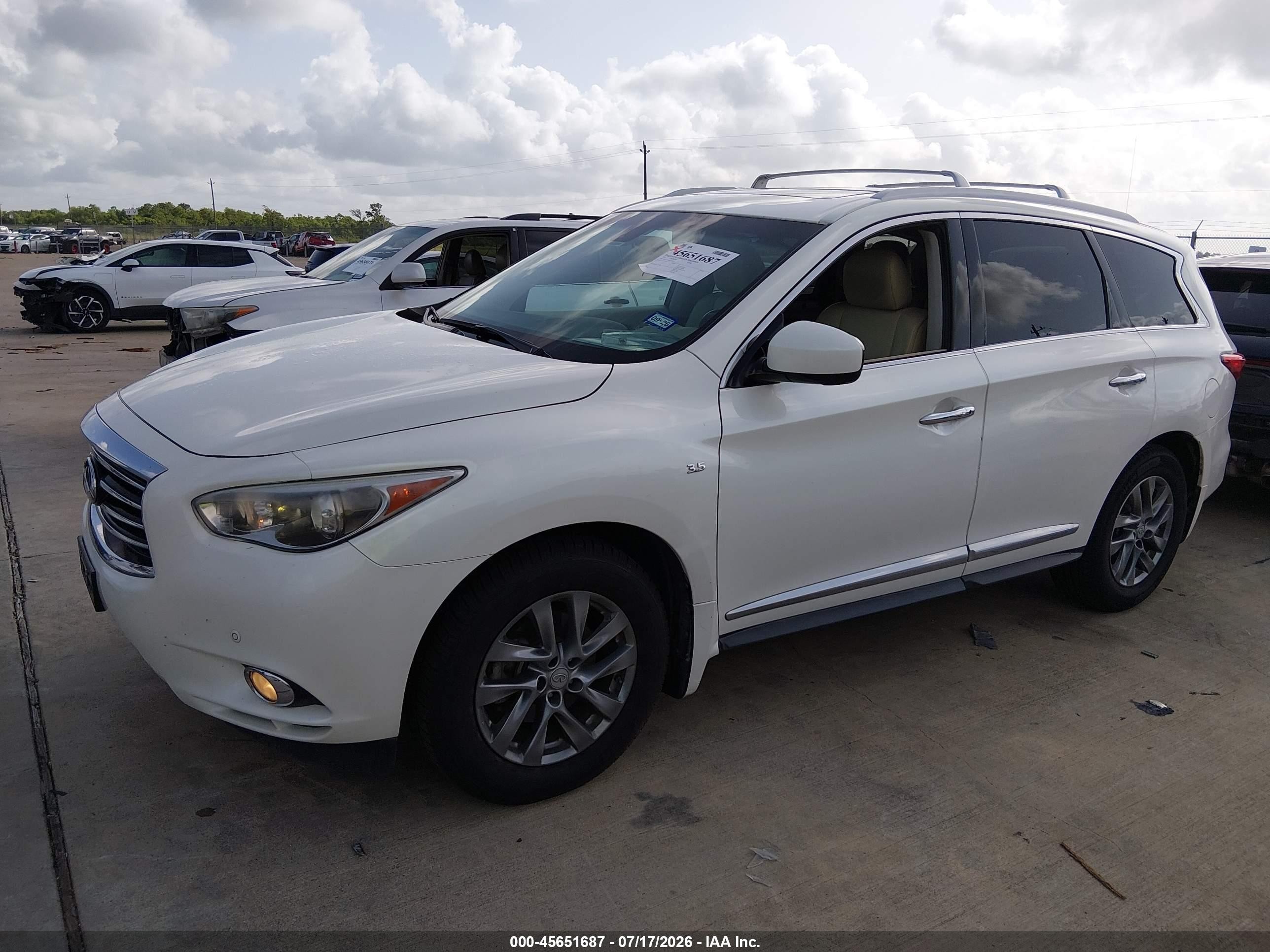2015 Infiniti Qx60 White vin: 5N1AL0MN6FC550372
