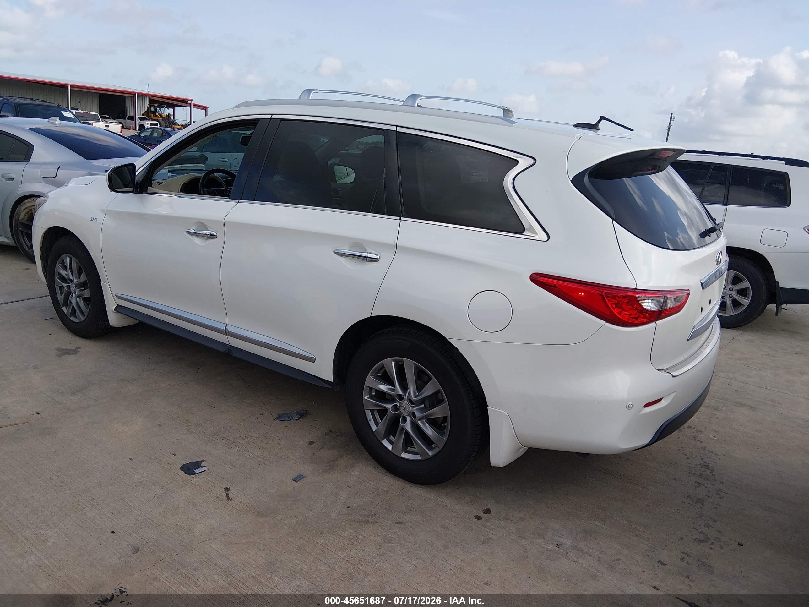 2015 Infiniti Qx60 White vin: 5N1AL0MN6FC550372