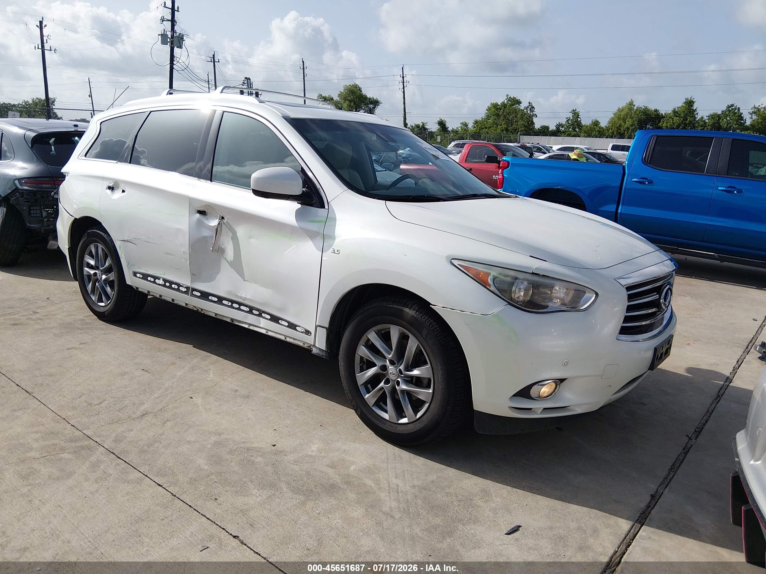 2015 Infiniti Qx60 White vin: 5N1AL0MN6FC550372