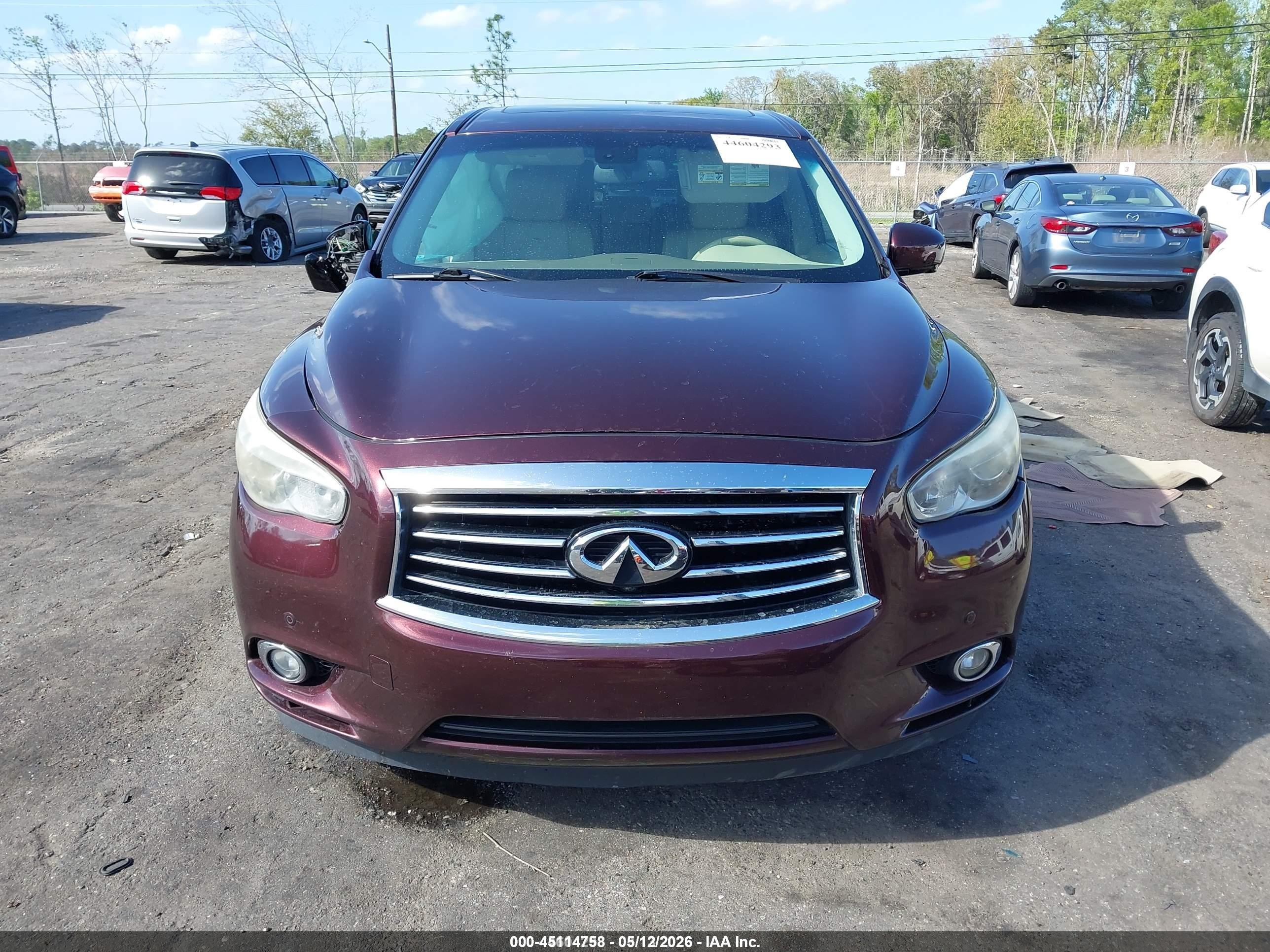 2013 Infiniti Jx35   Бордовый vin: 5N1AL0MN7DC315296