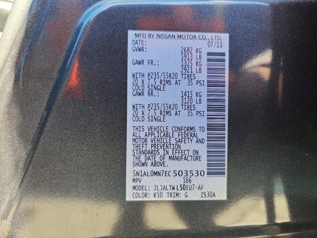 2014 Infiniti Qx60 Base Gray vin: 5N1AL0MN7EC503530
