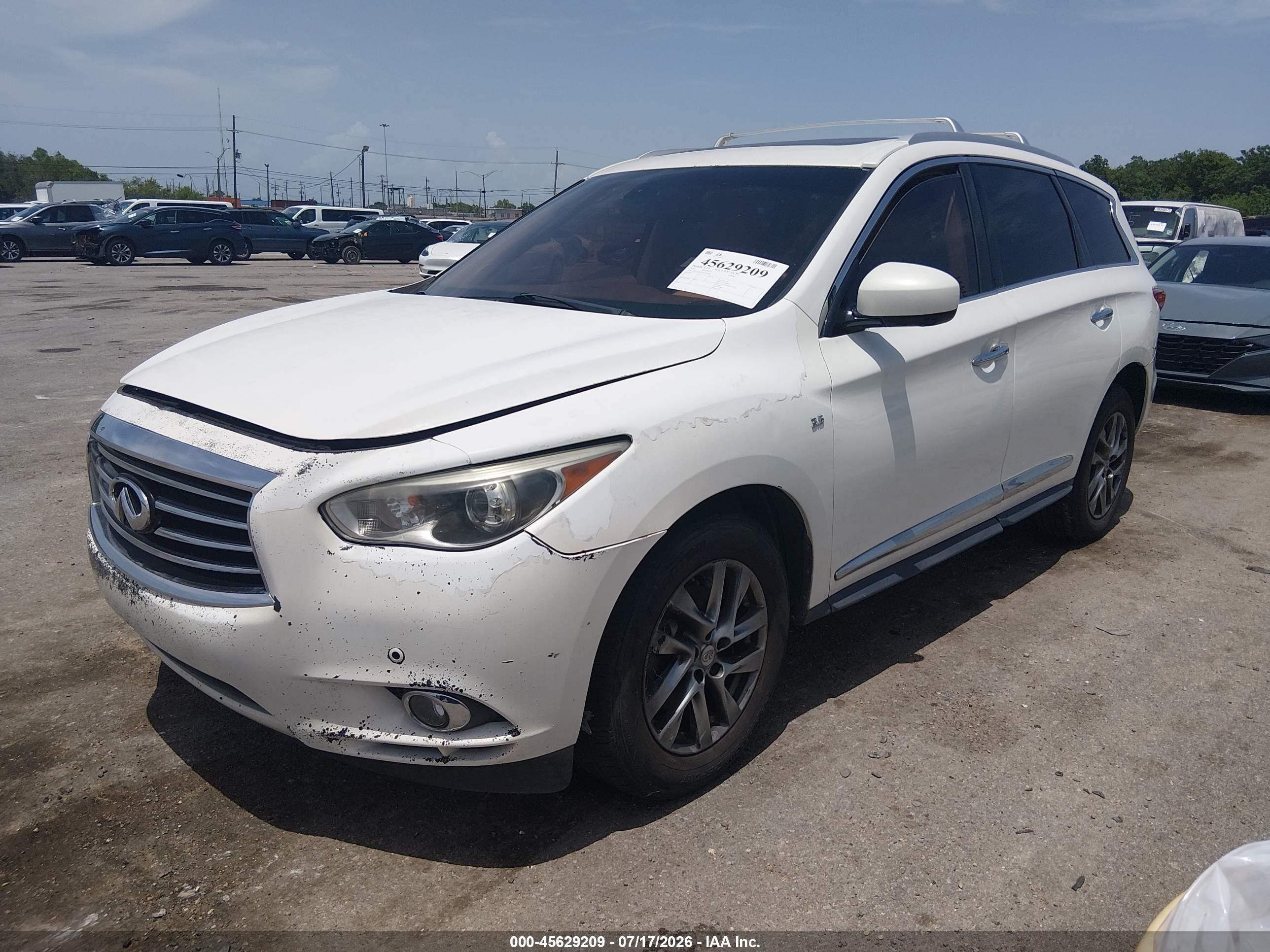 2014 Infiniti Qx60   White vin: 5N1AL0MN7EC529366