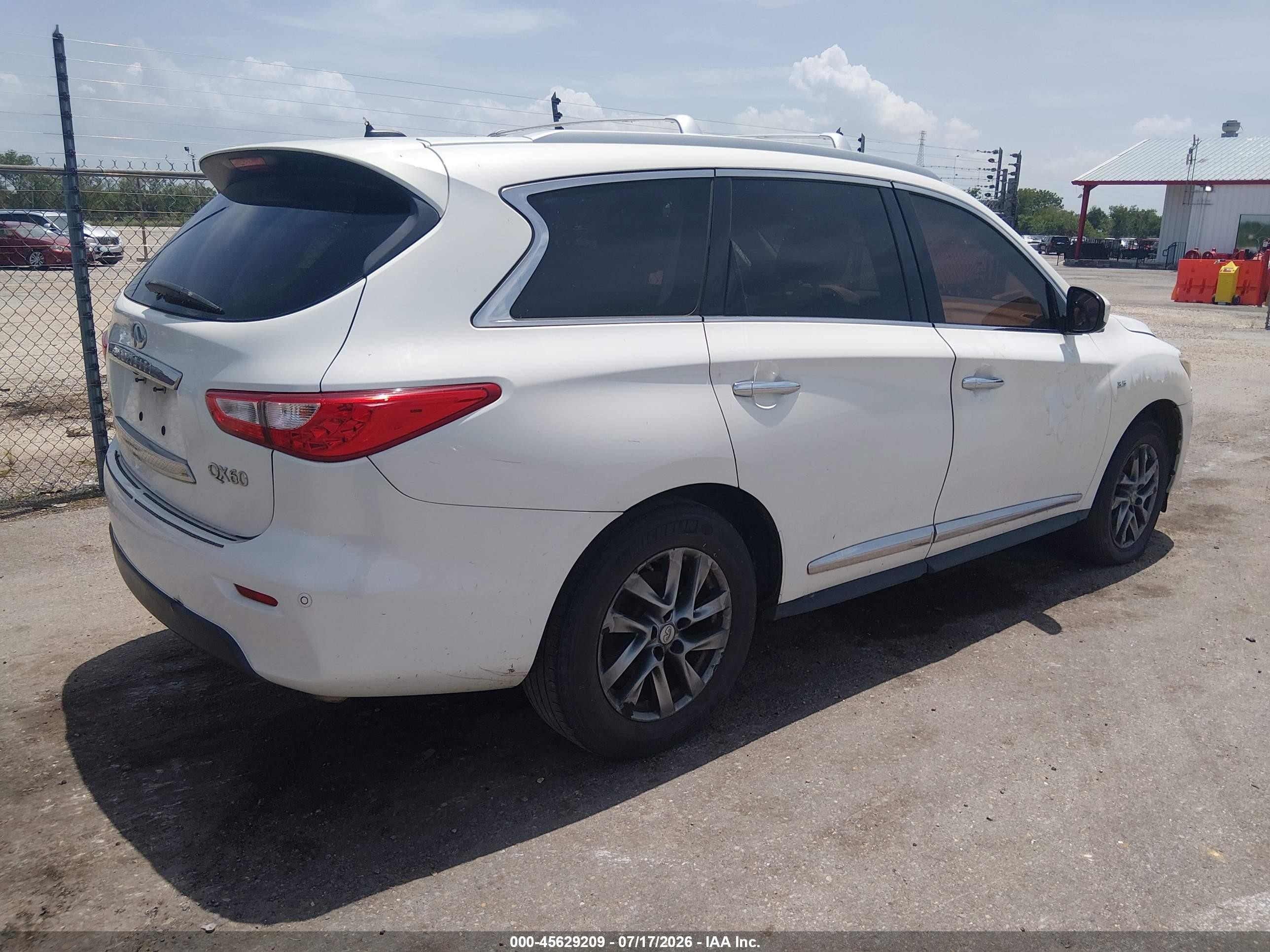 2014 Infiniti Qx60   White vin: 5N1AL0MN7EC529366