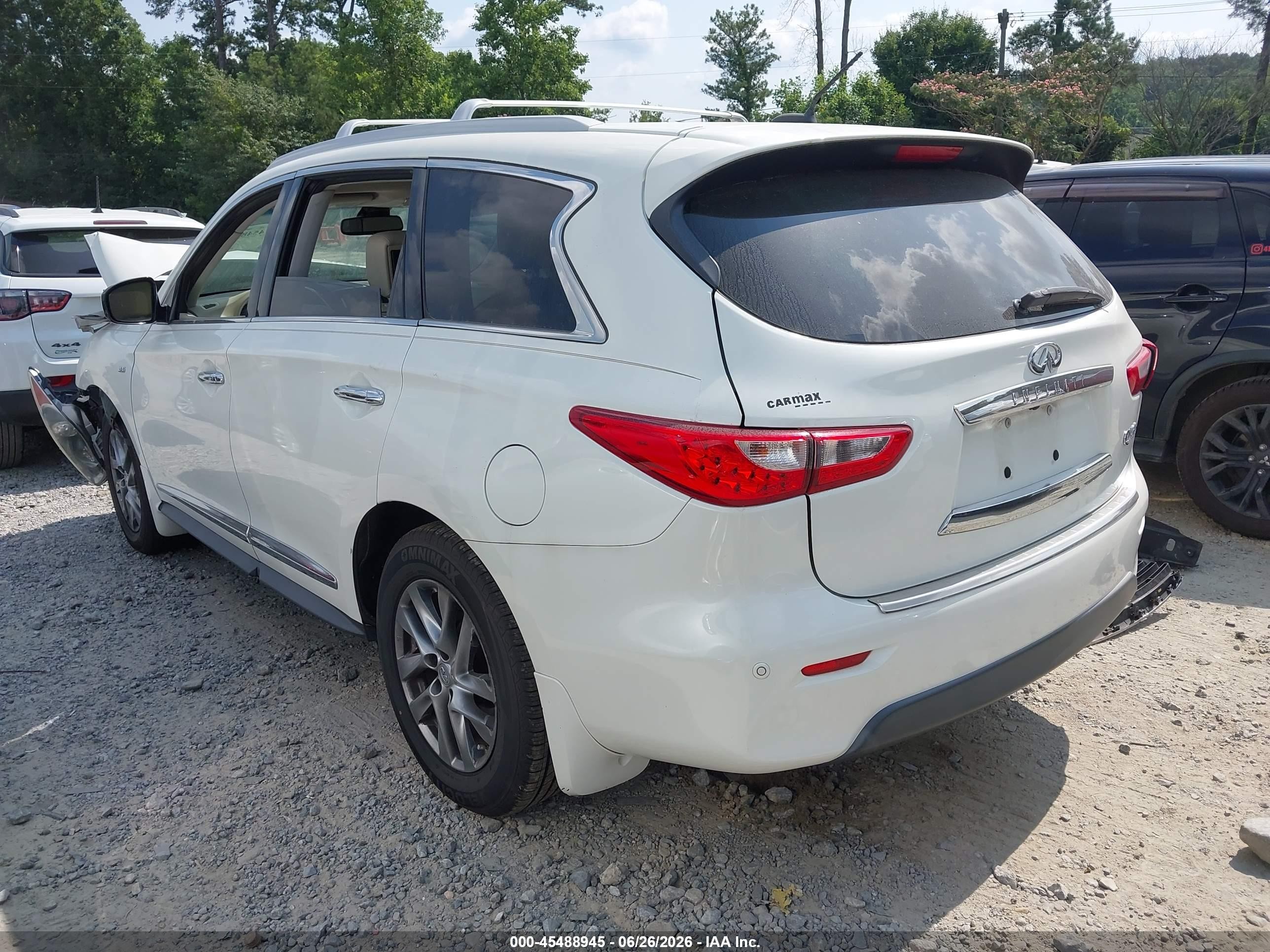 2015 Infiniti Qx60   White vin: 5N1AL0MN7FC520300
