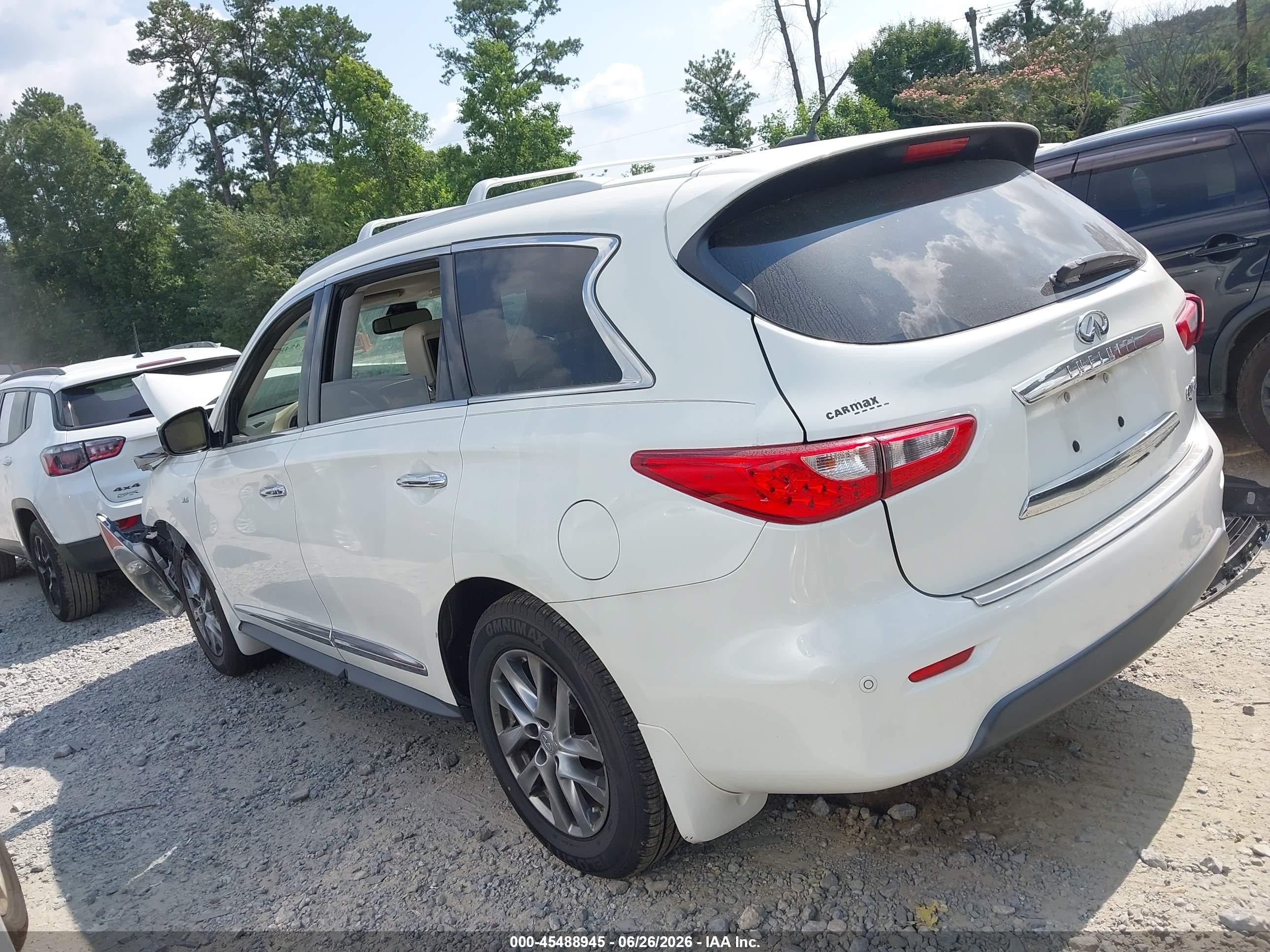 2015 Infiniti Qx60   White vin: 5N1AL0MN7FC520300