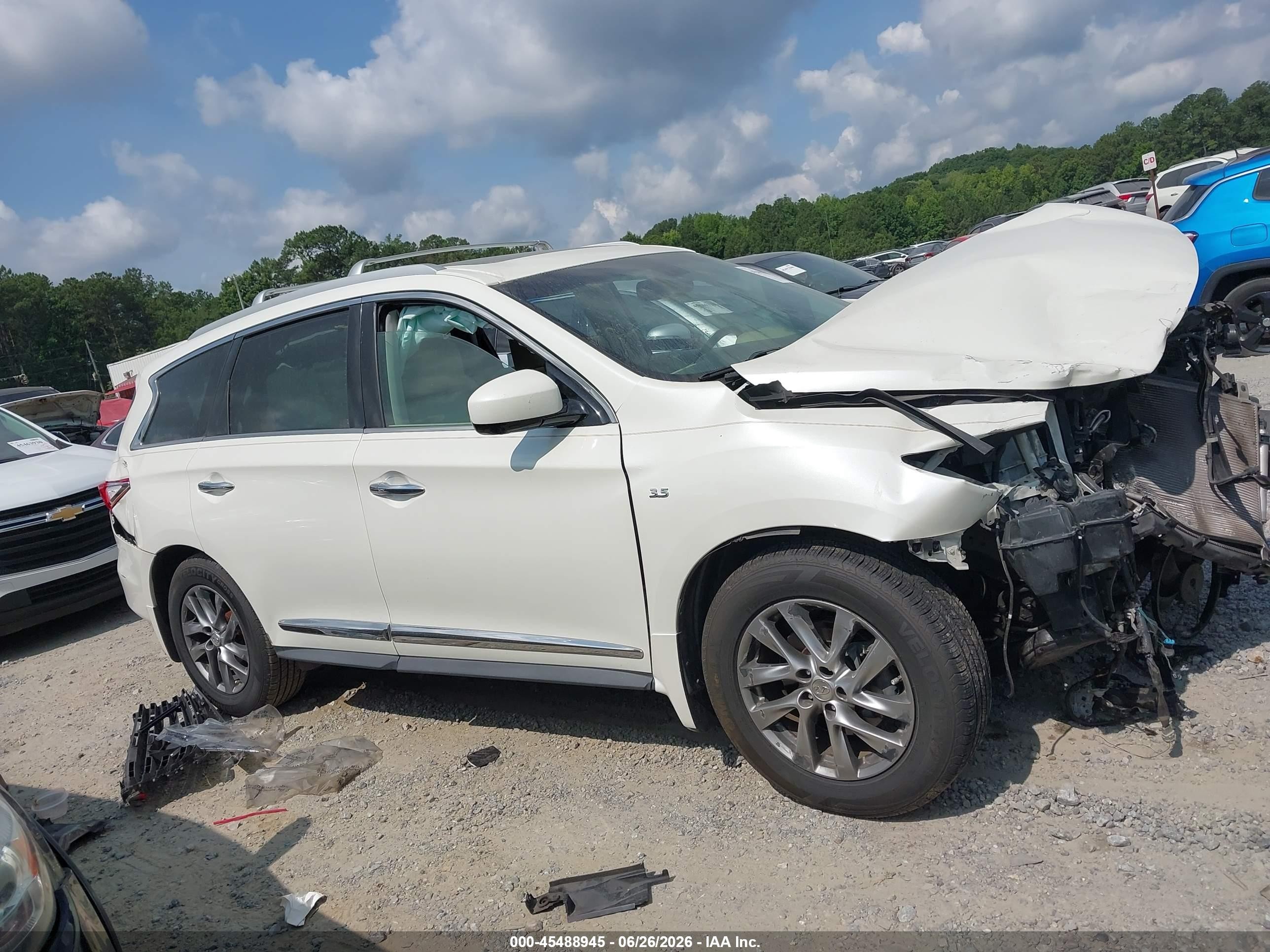 2015 Infiniti Qx60   White vin: 5N1AL0MN7FC520300