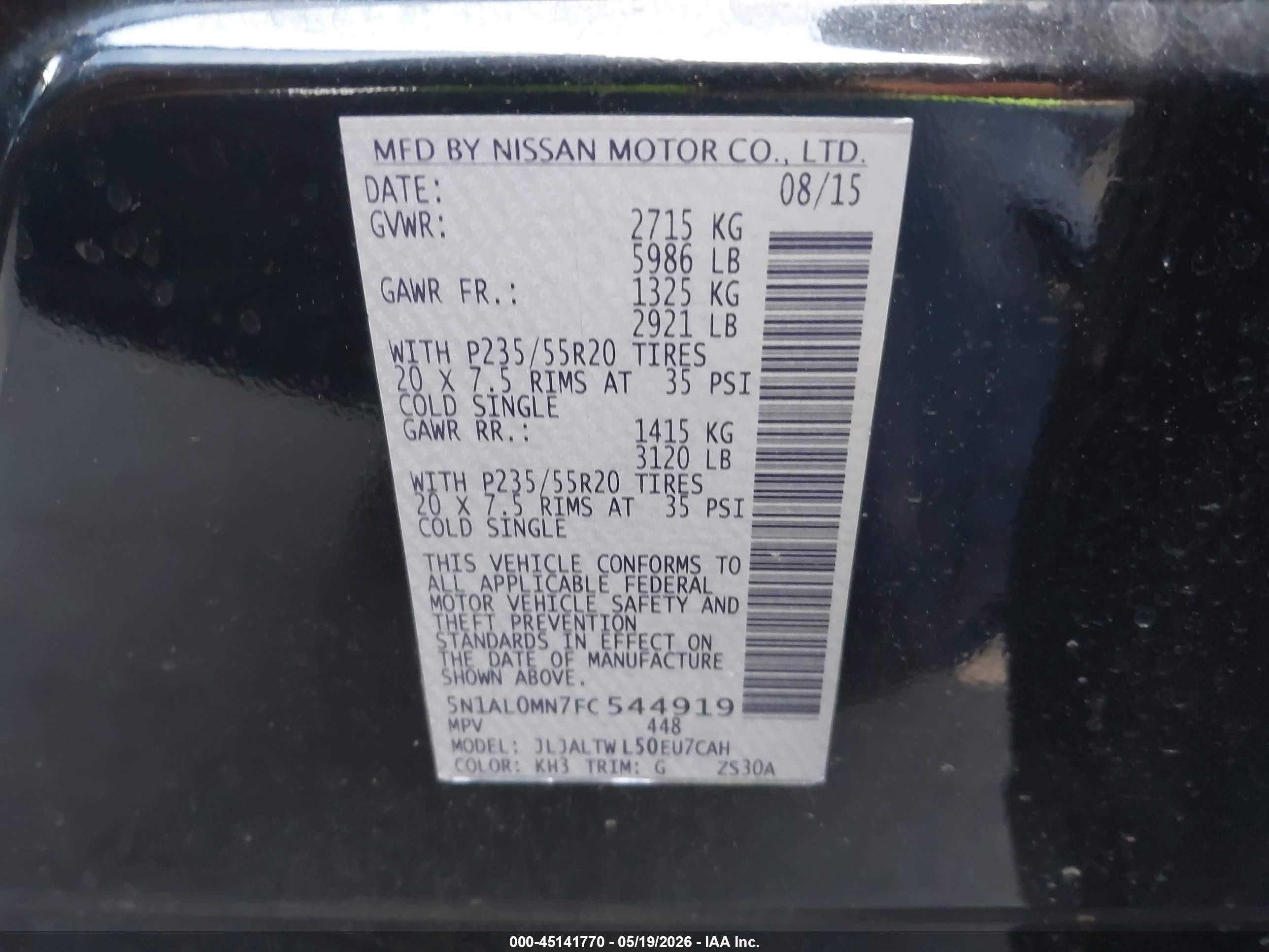 2015 Infiniti Qx60   Черный vin: 5N1AL0MN7FC544919