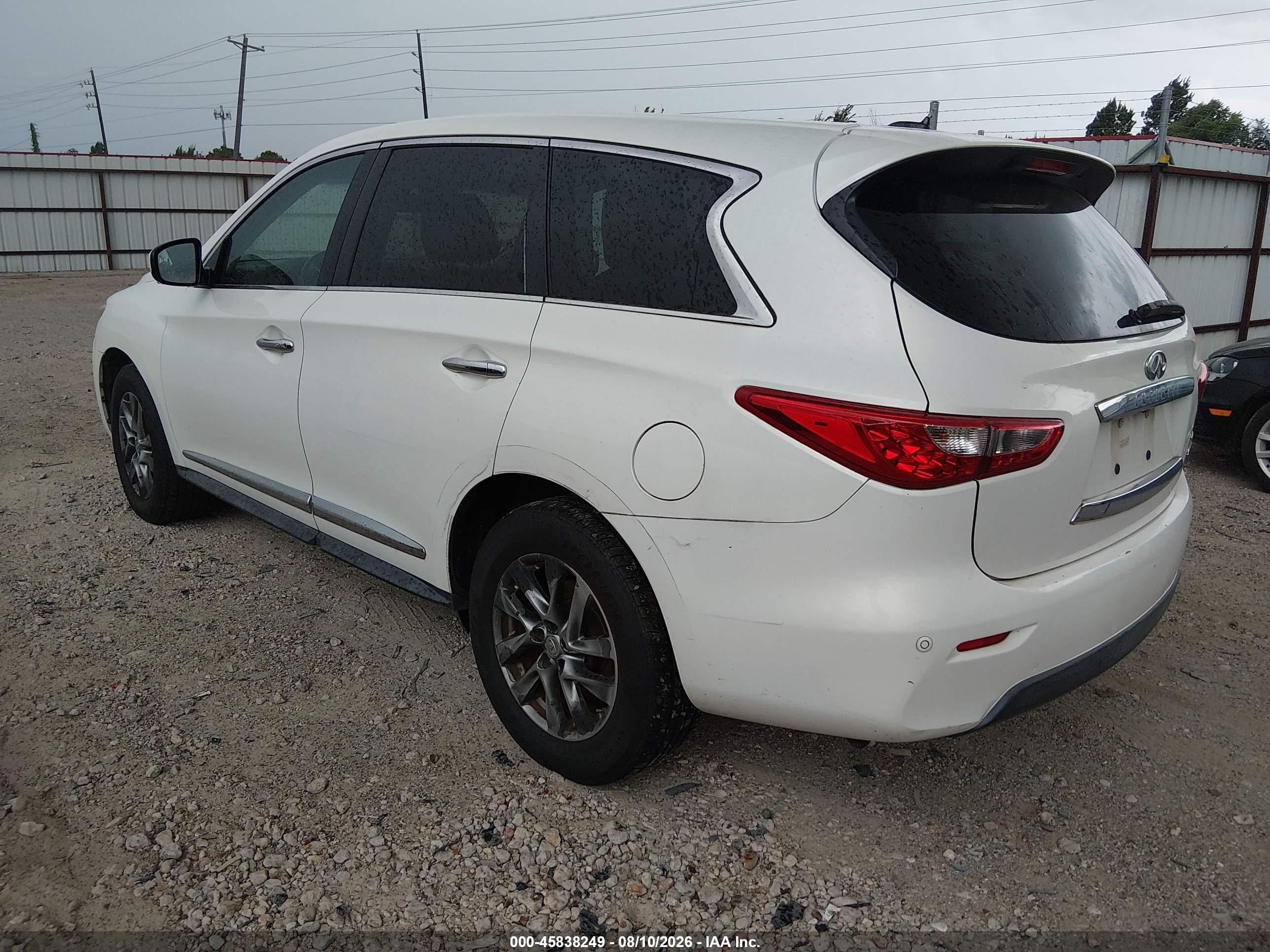 2013 Infiniti Jx35   White vin: 5N1AL0MN8DC322841