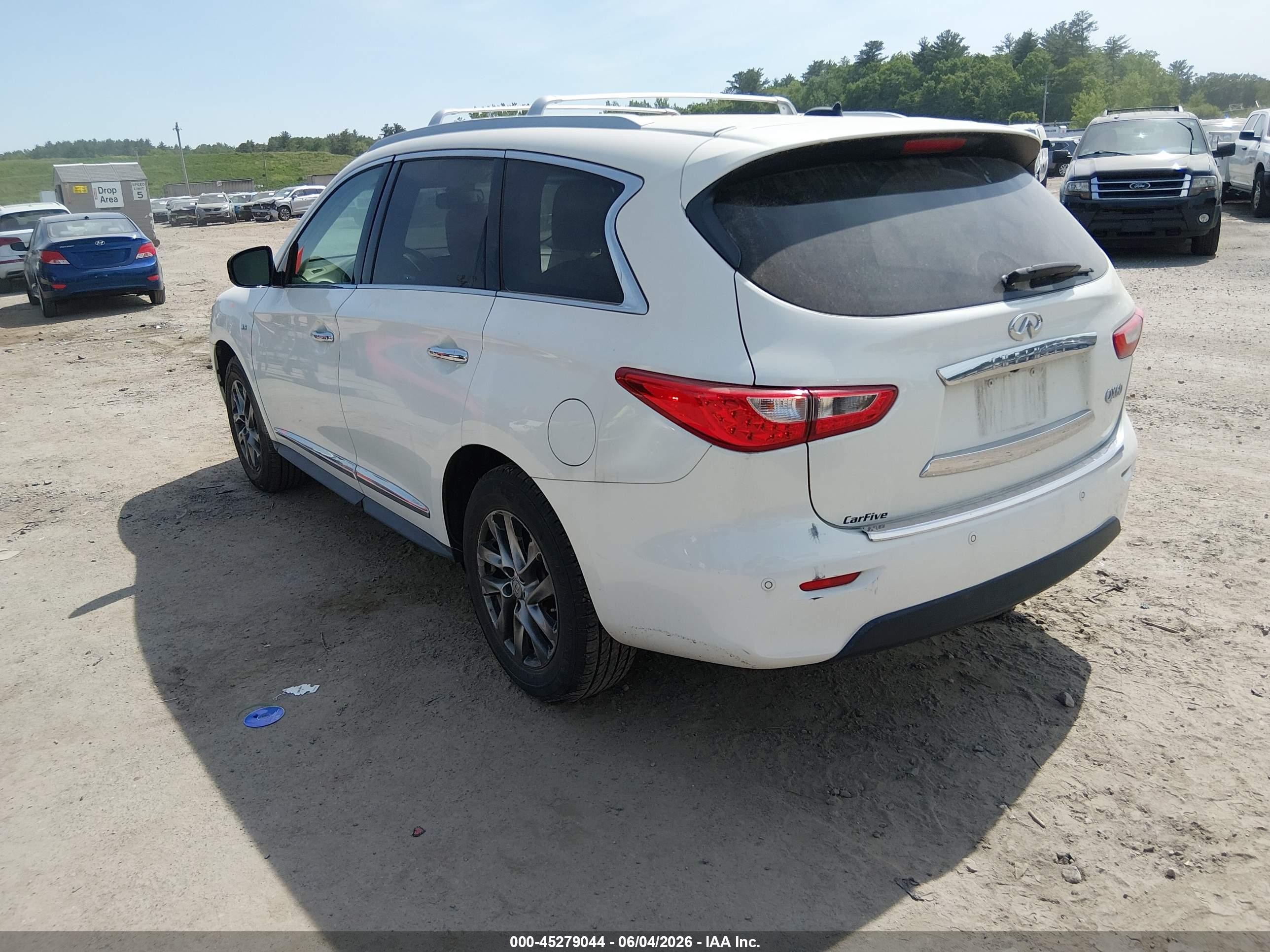 2014 Infiniti Qx60   White vin: 5N1AL0MN8EC525858