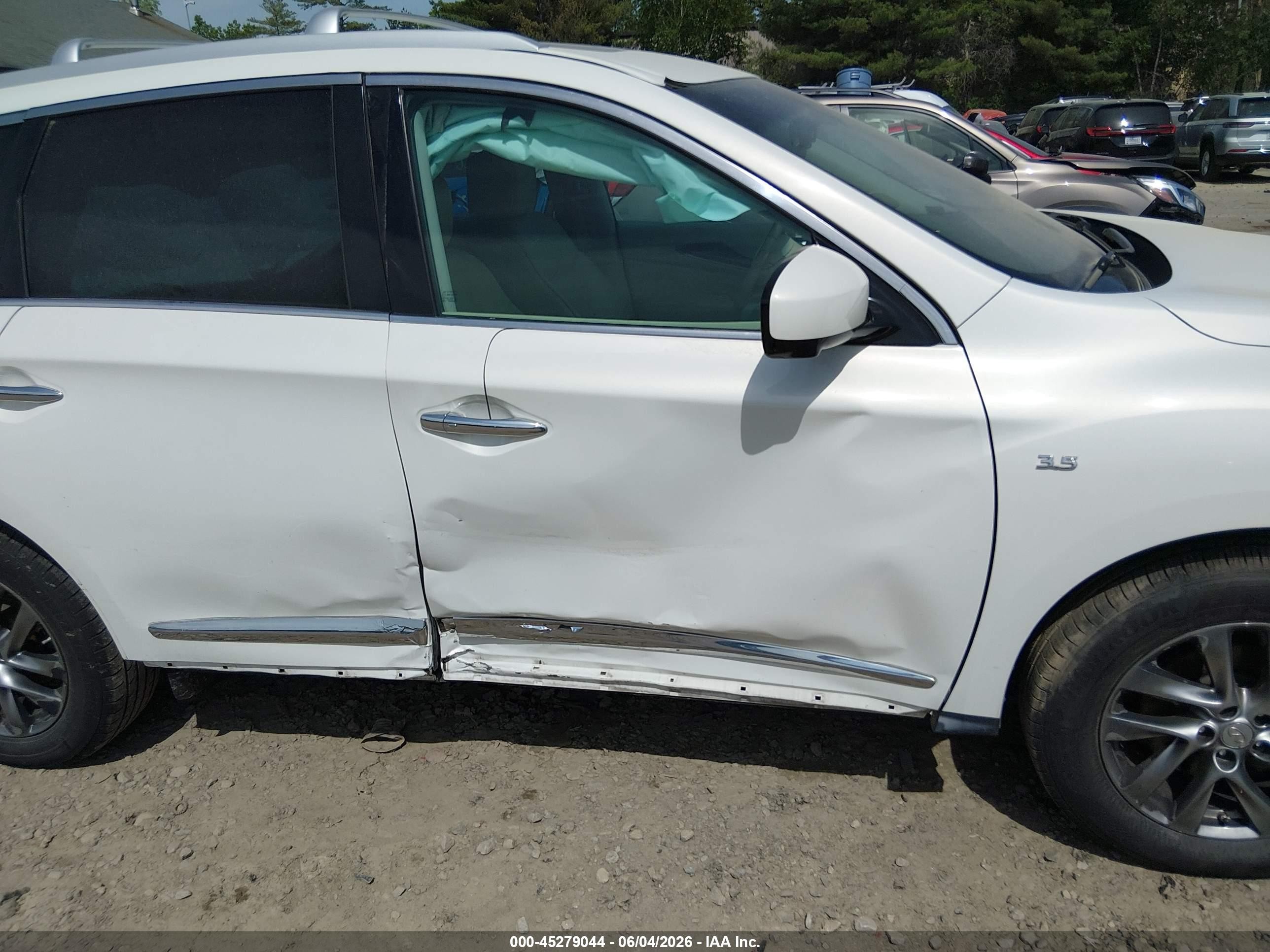 2014 Infiniti Qx60   White vin: 5N1AL0MN8EC525858