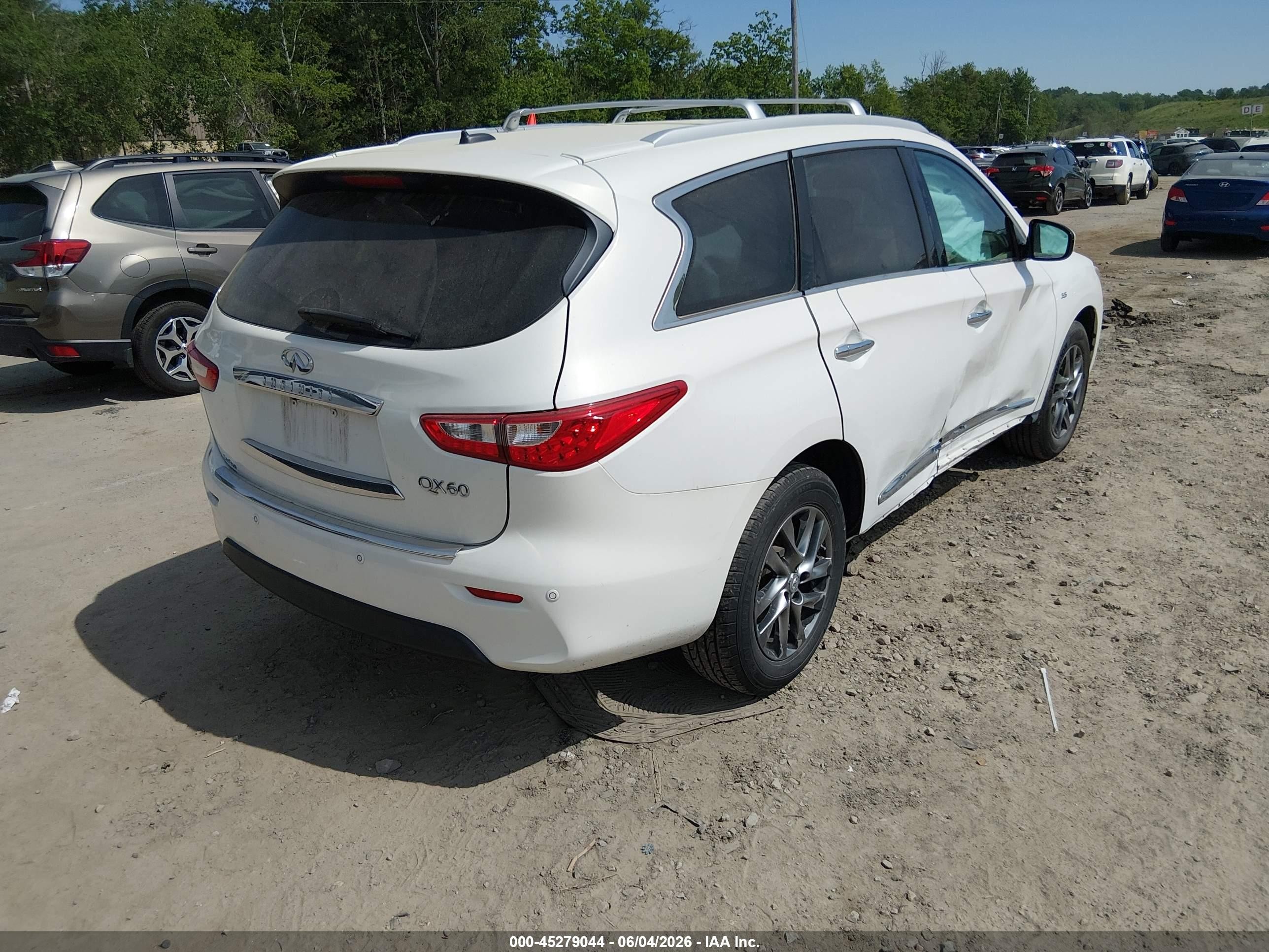 2014 Infiniti Qx60   White vin: 5N1AL0MN8EC525858