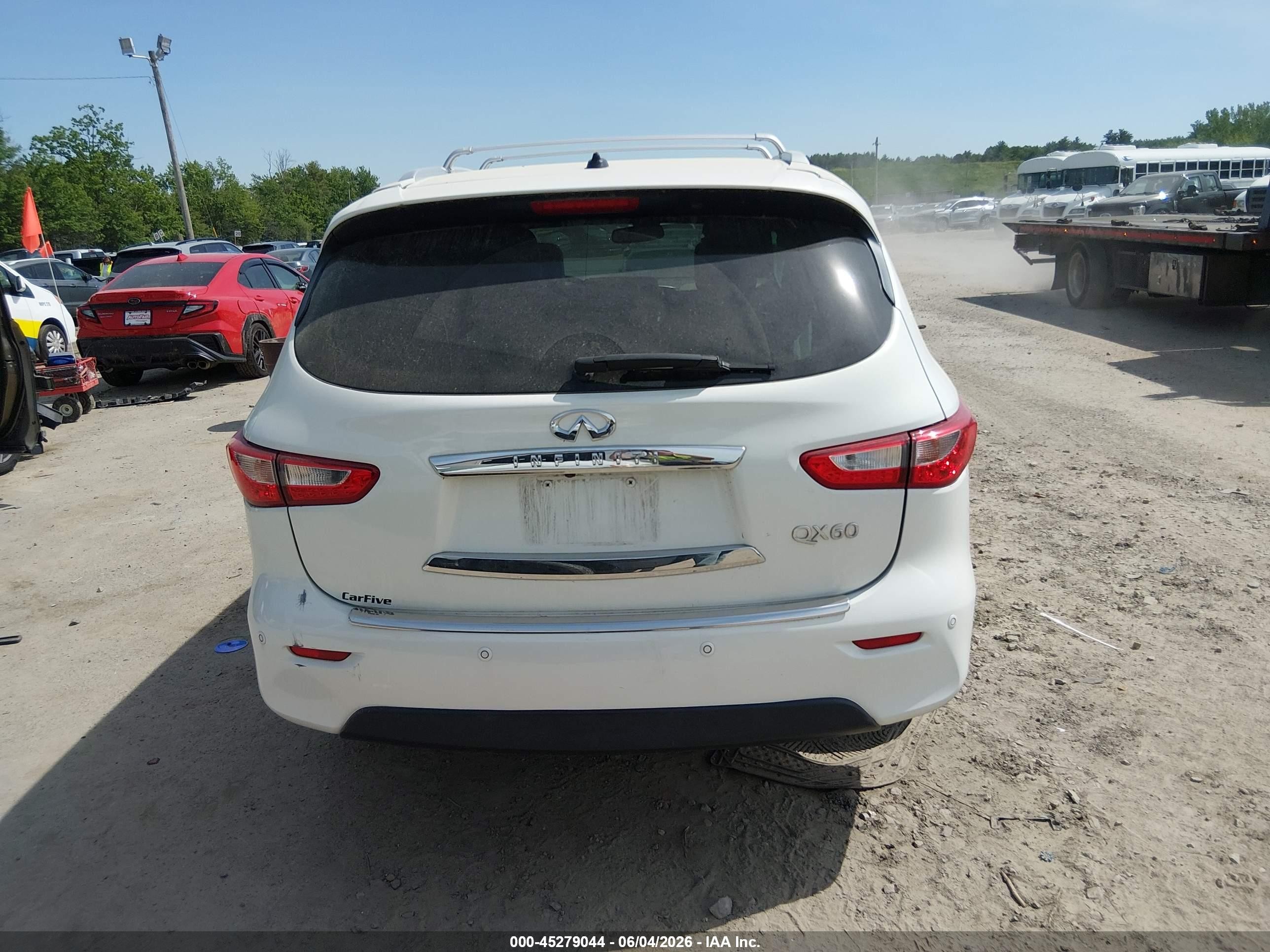 2014 Infiniti Qx60   White vin: 5N1AL0MN8EC525858