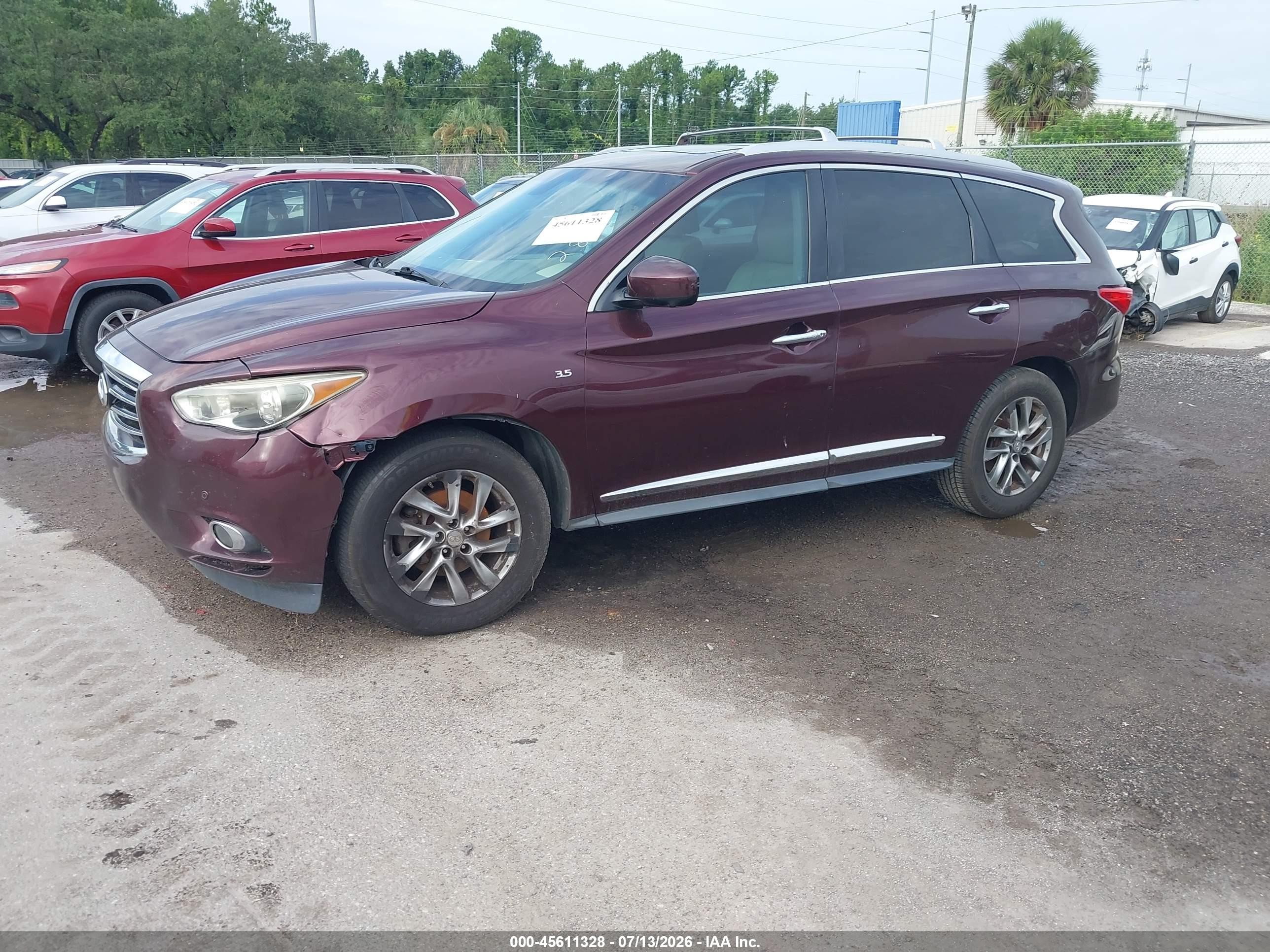 2014 Infiniti Qx60   Burgundy vin: 5N1AL0MN8EC542501