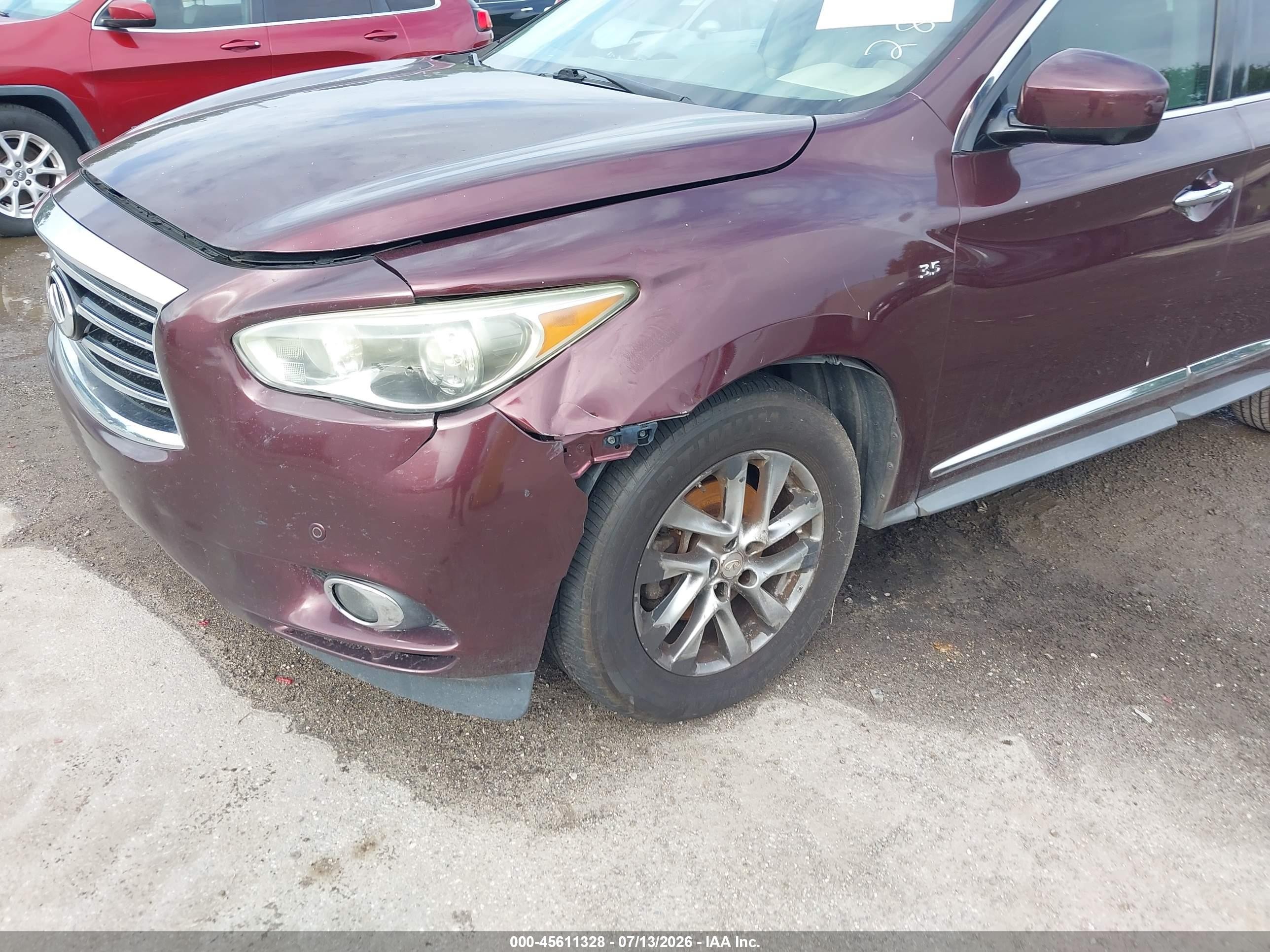 2014 Infiniti Qx60   Burgundy vin: 5N1AL0MN8EC542501