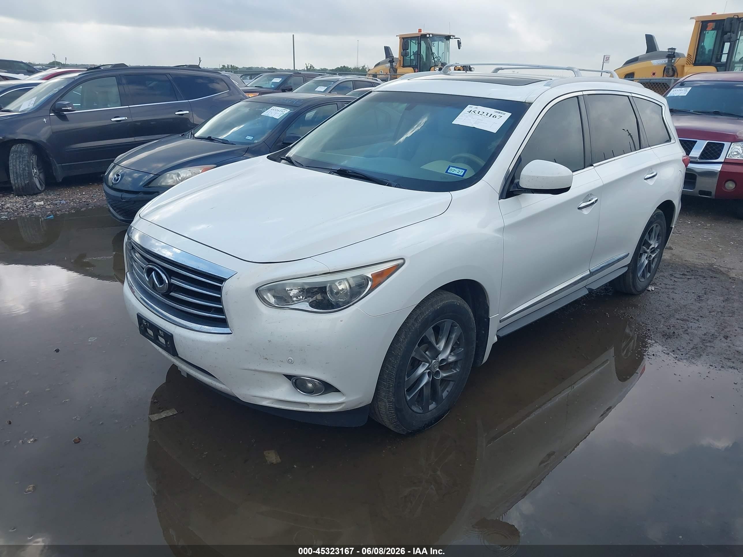 2013 Infiniti Jx35   White vin: 5N1AL0MN9DC351104