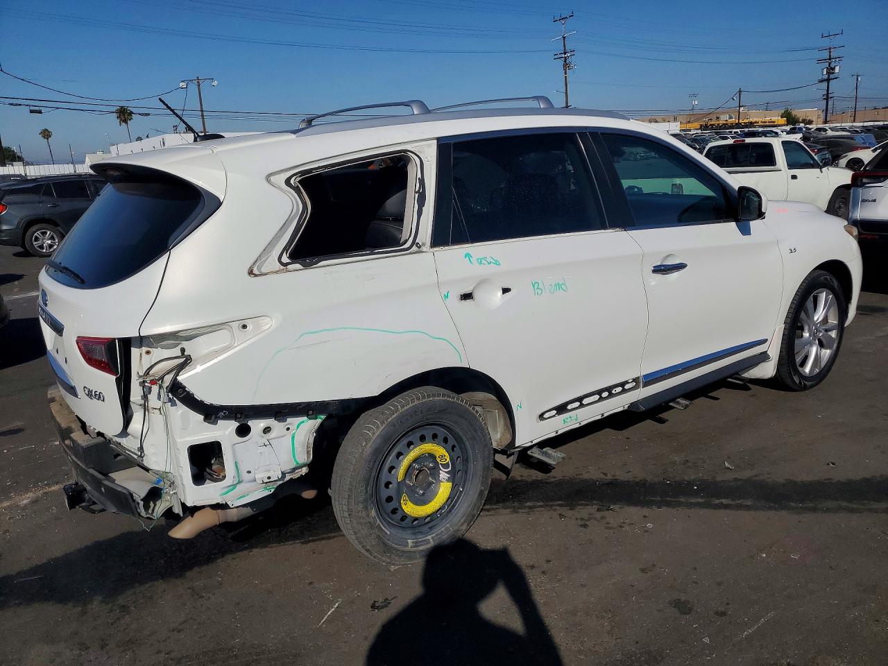 2014 Infiniti Qx60 Base White vin: 5N1AL0MN9EC523326