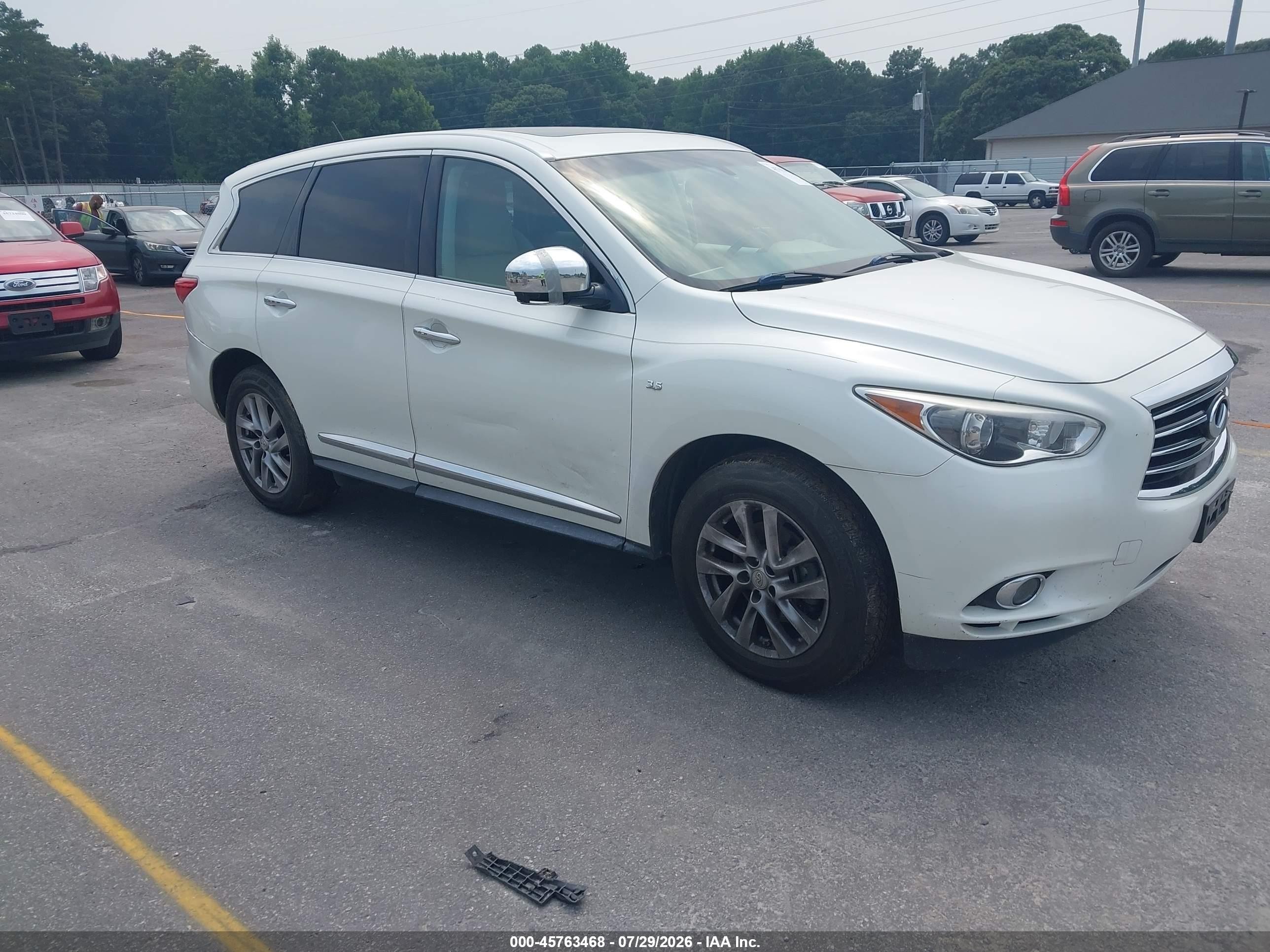 2015 Infiniti Qx60   White vin: 5N1AL0MN9FC544890