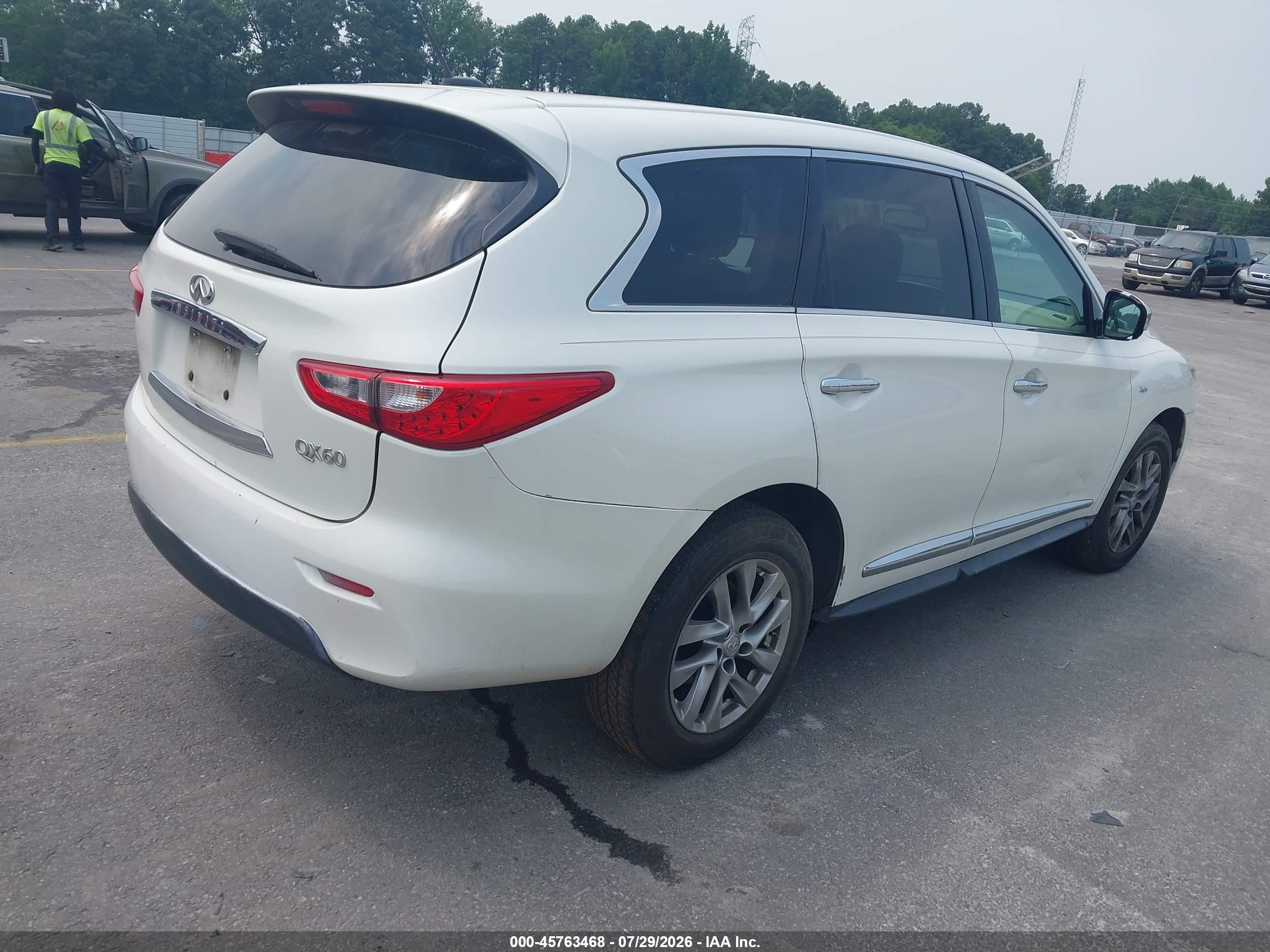 2015 Infiniti Qx60   White vin: 5N1AL0MN9FC544890
