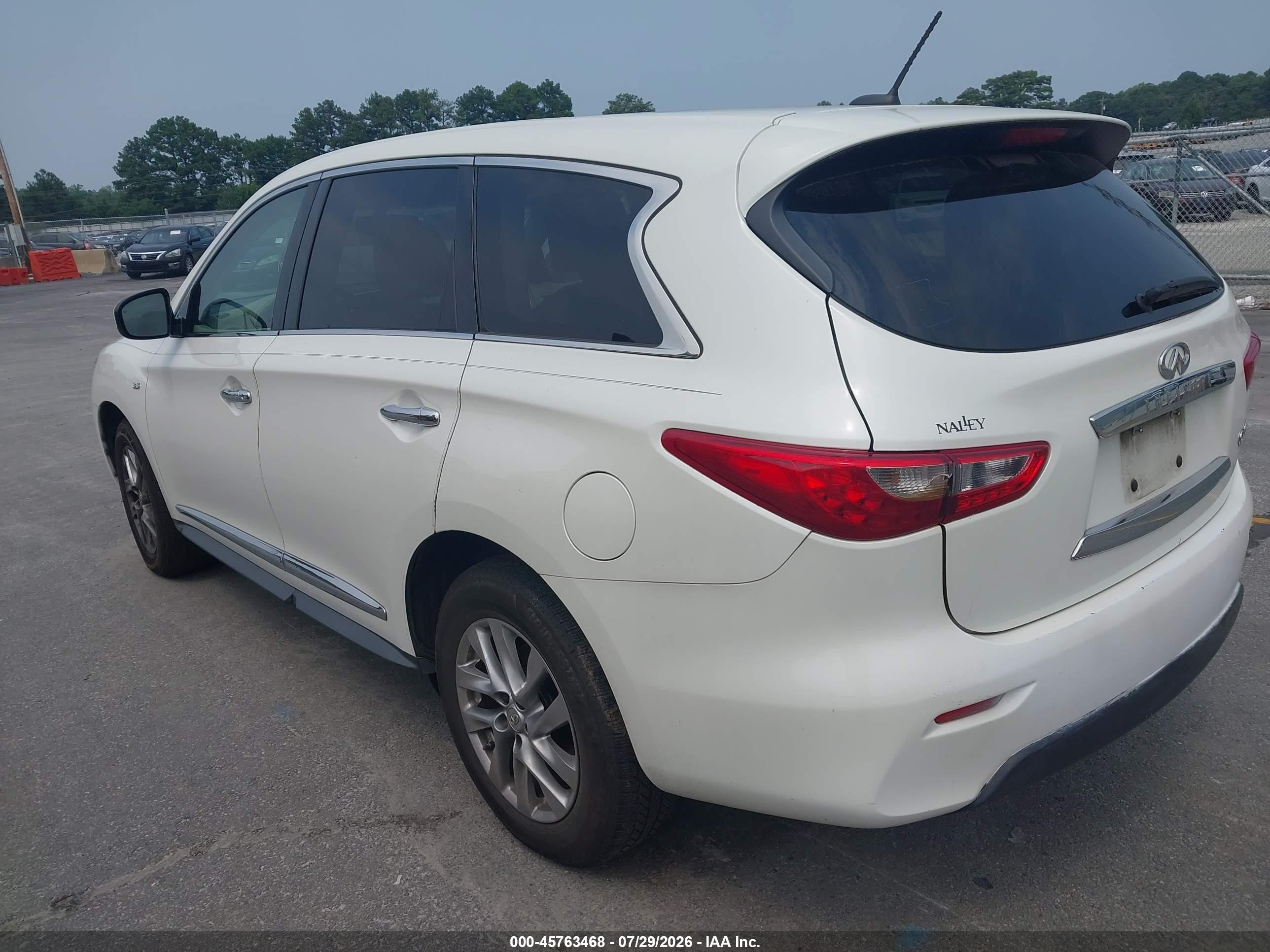 2015 Infiniti Qx60   White vin: 5N1AL0MN9FC544890