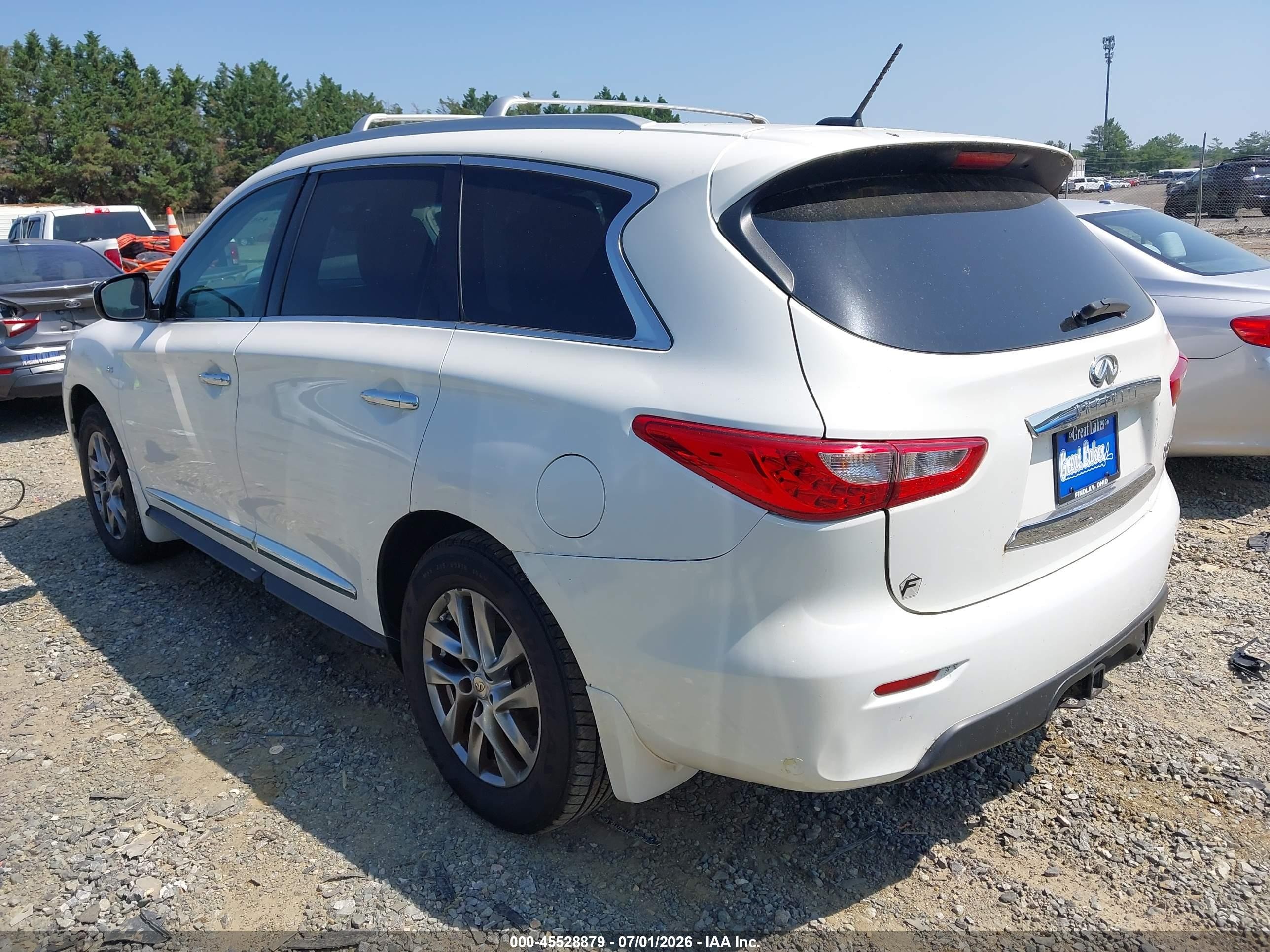 2014 Infiniti Qx60   White vin: 5N1AL0MNXEC500864