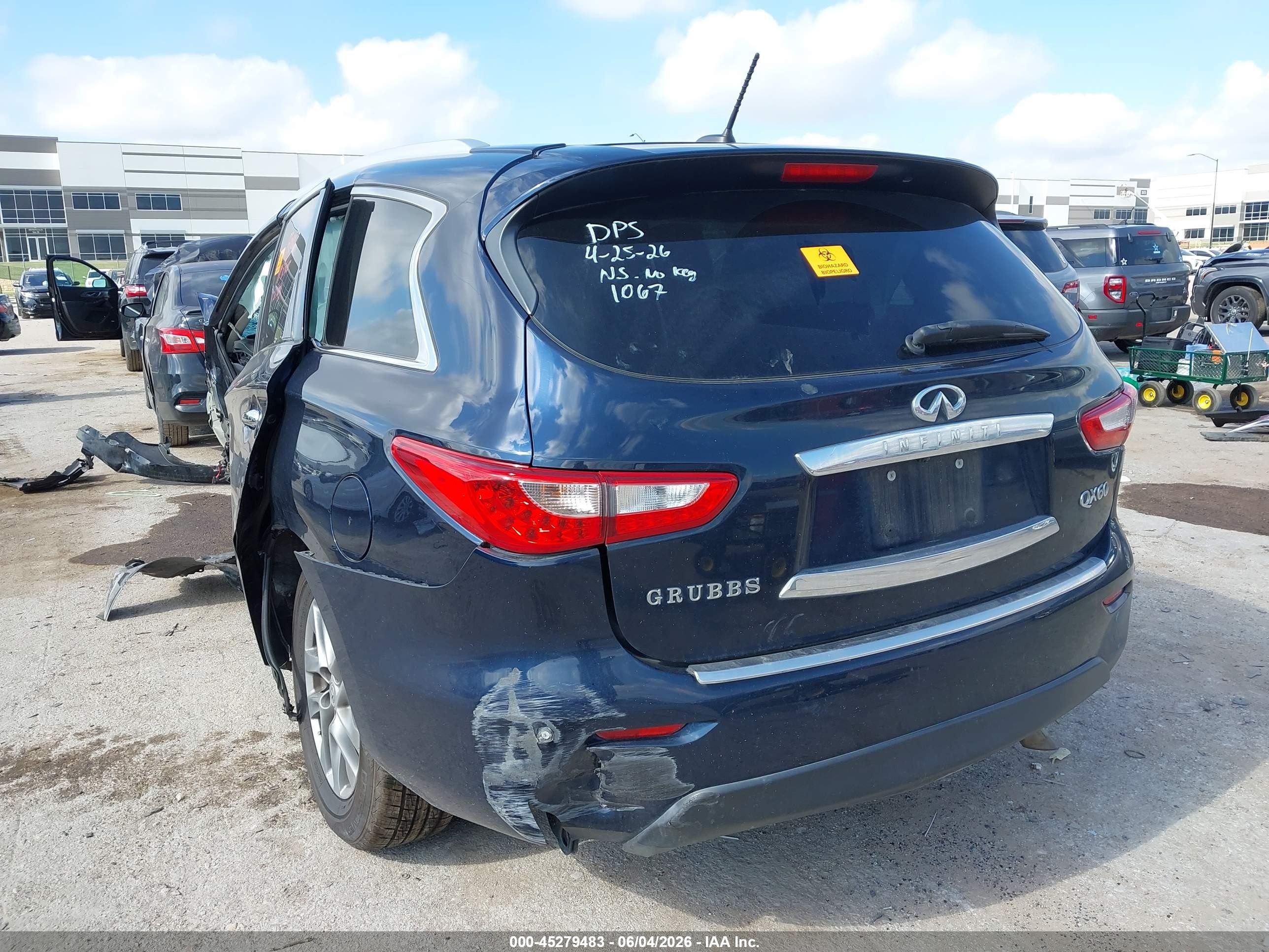 2015 Infiniti Qx60   Dark Blue vin: 5N1AL0MNXFC521067