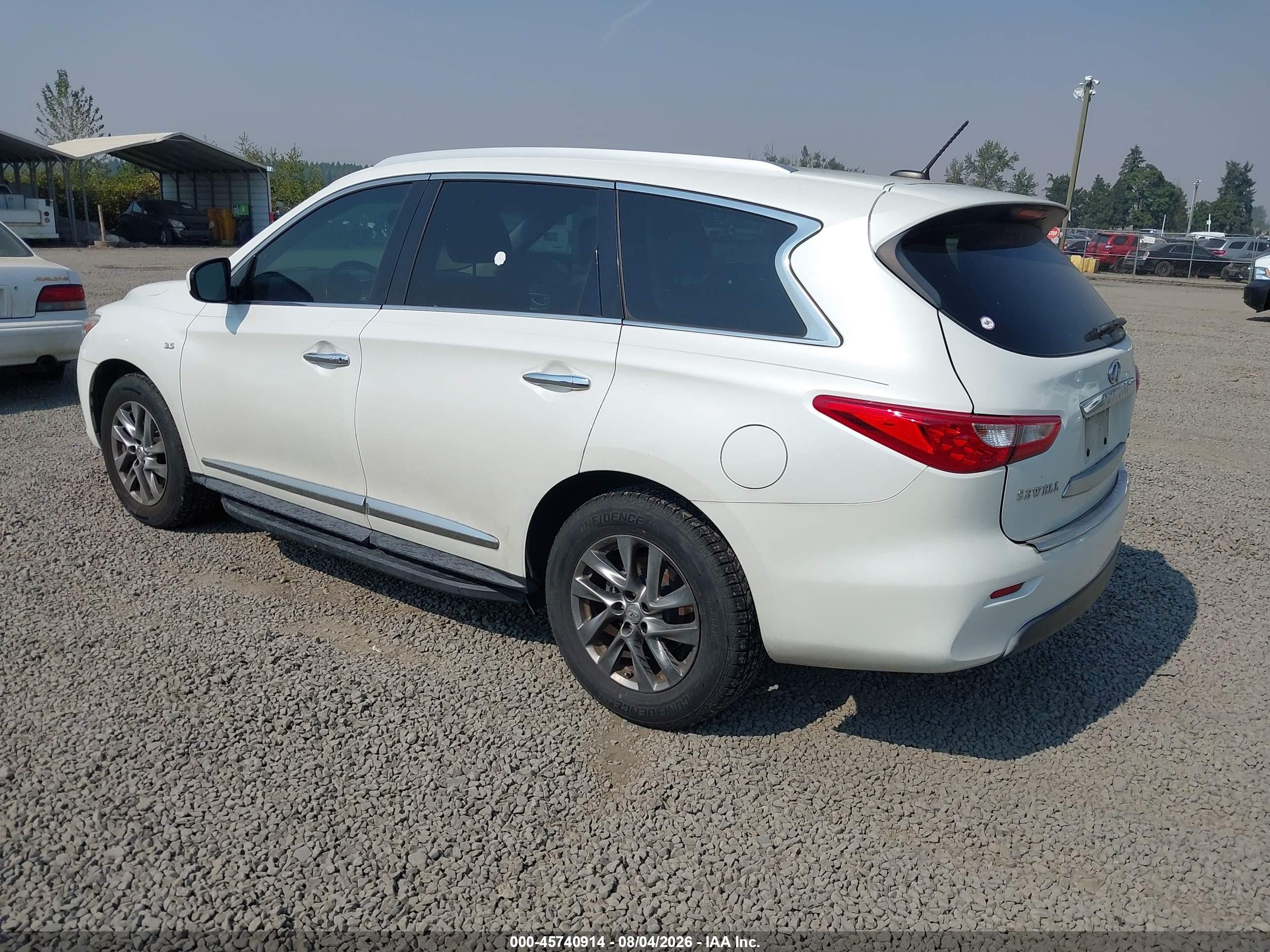 2015 Infiniti Qx60   White vin: 5N1AL0MNXFC535986