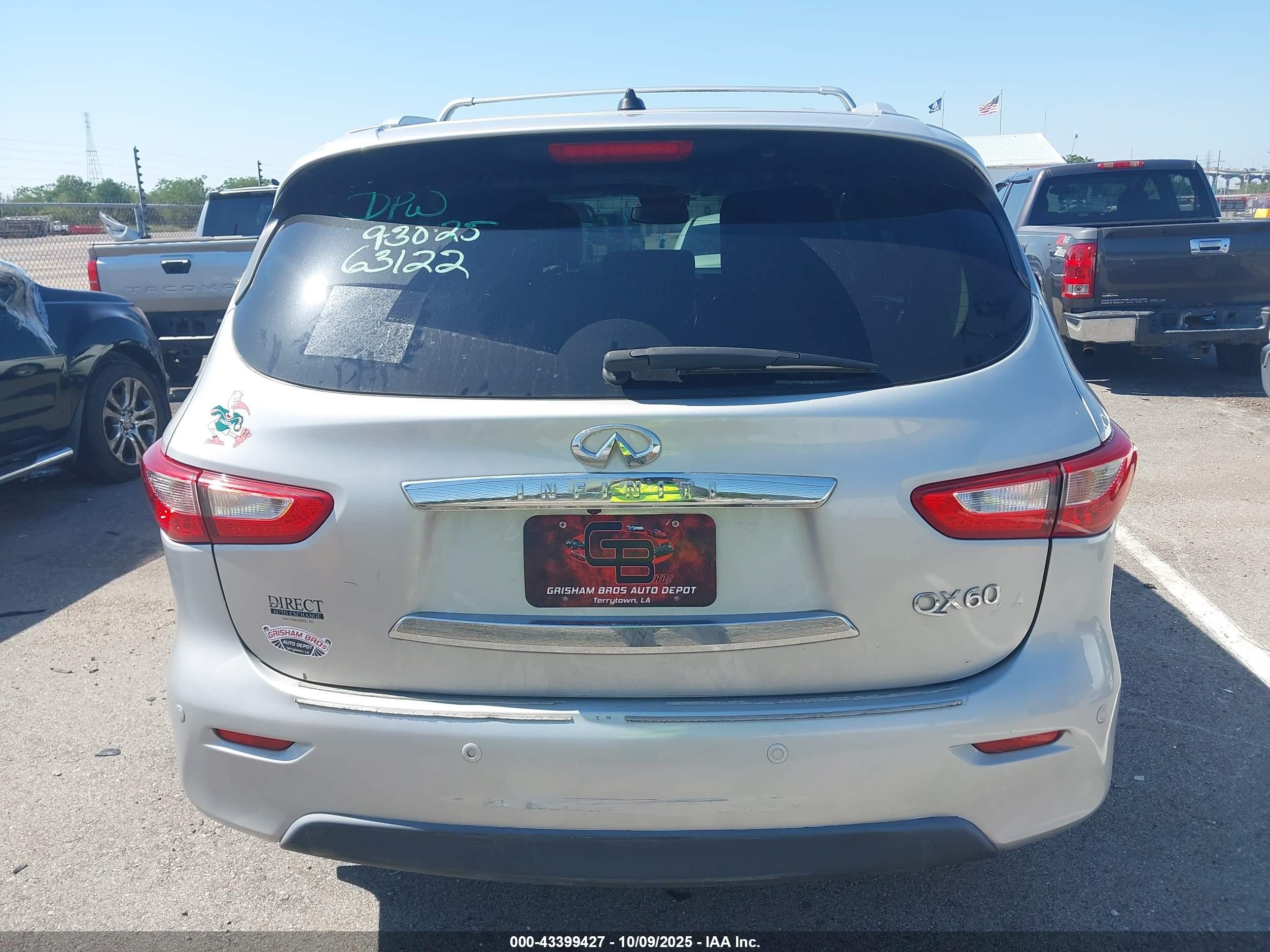 2015 Infiniti Qx60 Silver vin: 5N1AL0MNXFC548463
