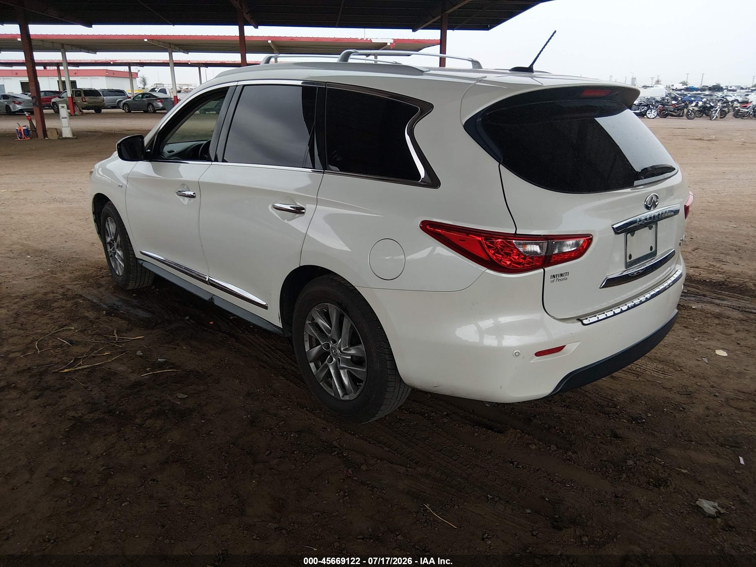 2015 Infiniti Qx60   White vin: 5N1AL0MNXFC554571