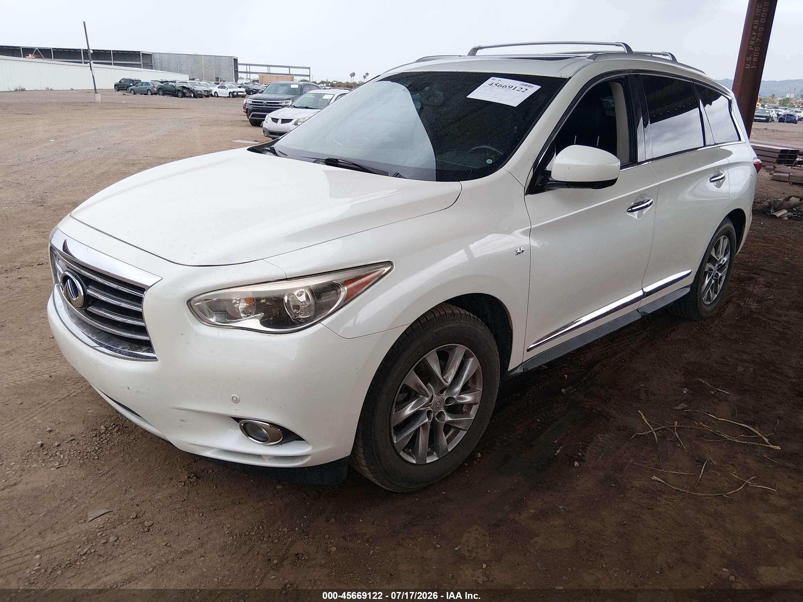2015 Infiniti Qx60   White vin: 5N1AL0MNXFC554571