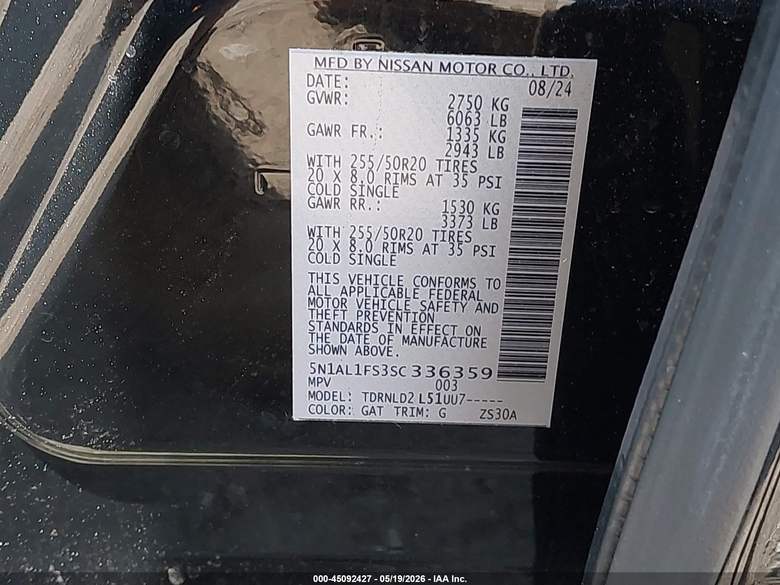2025 Infiniti Qx60 Luxe Awd Black vin: 5N1AL1FS3SC336359