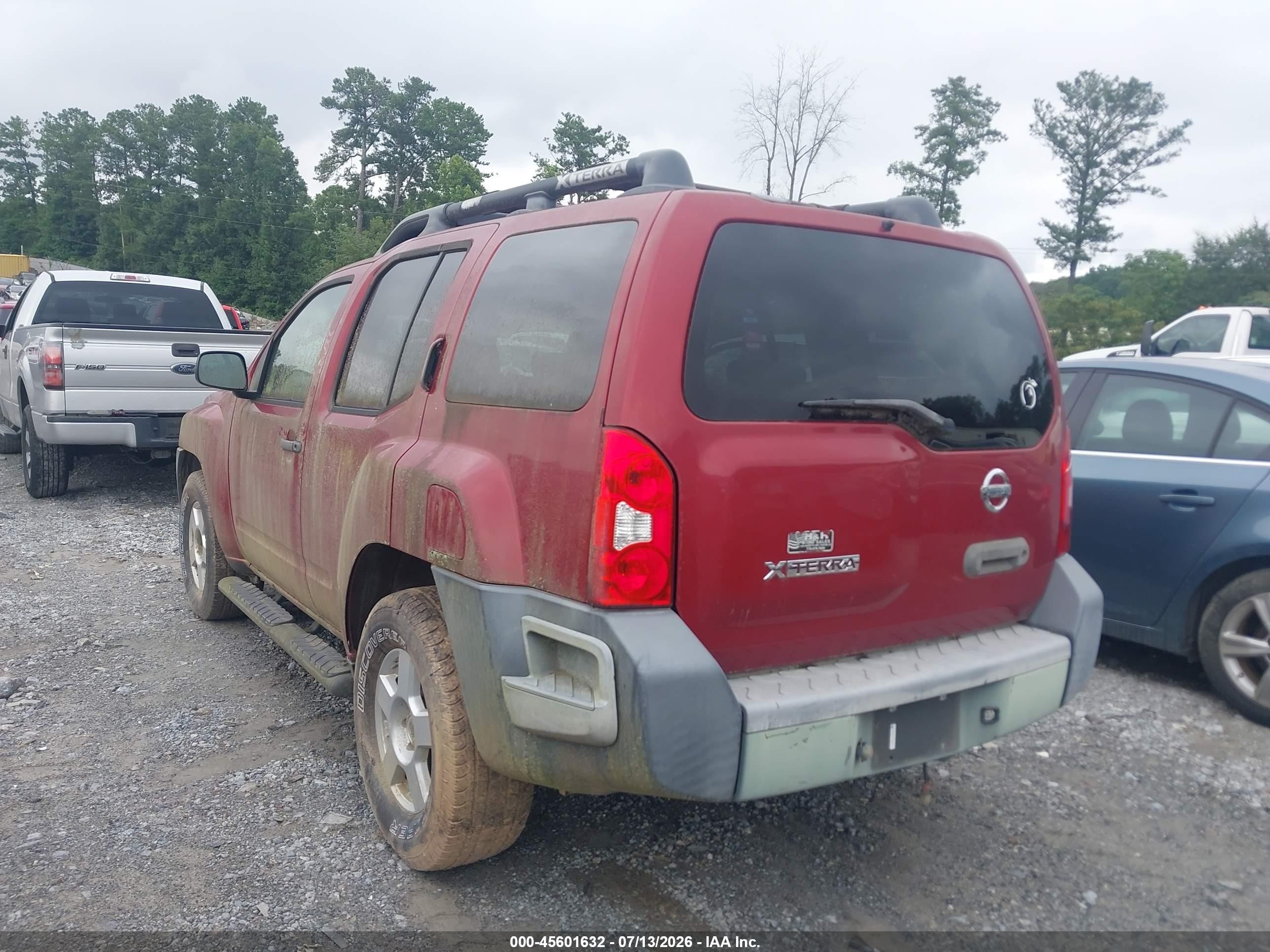 2007 Nissan Xterra S Red vin: 5N1AN08U37C505502