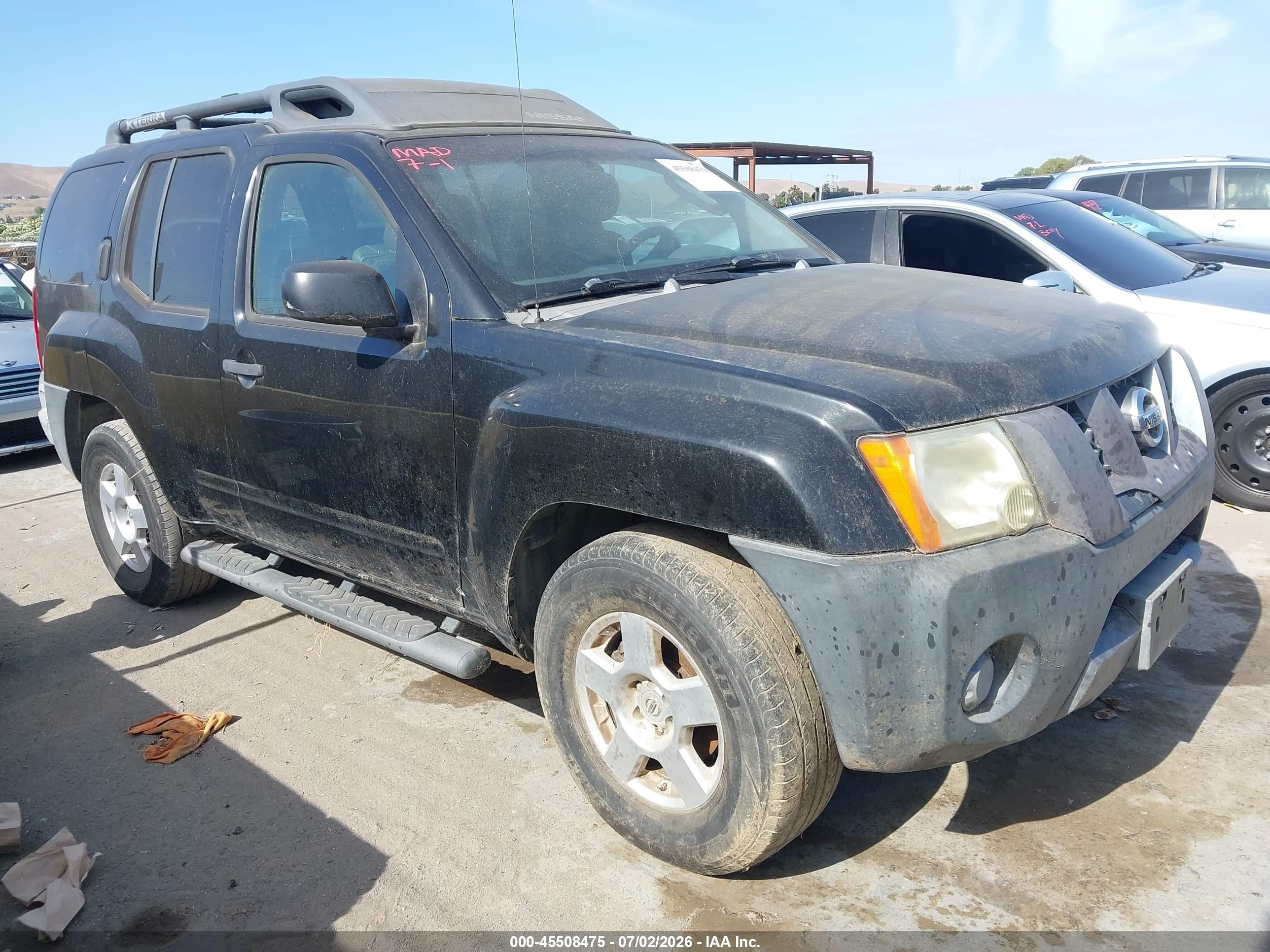 2007 Nissan Xterra S Black vin: 5N1AN08U47C511387