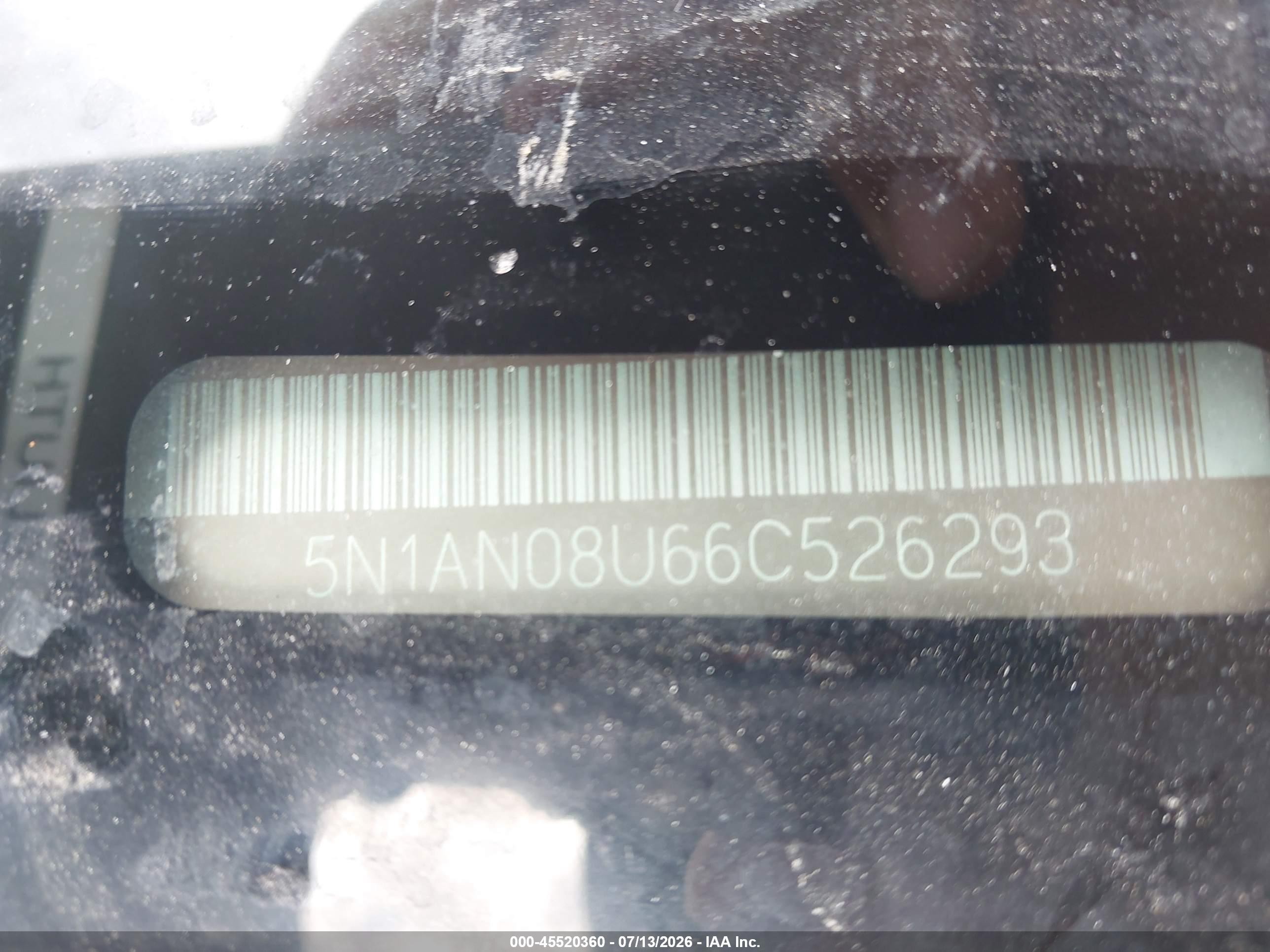 2006 Nissan Xterra S Черный vin: 5N1AN08U66C526293