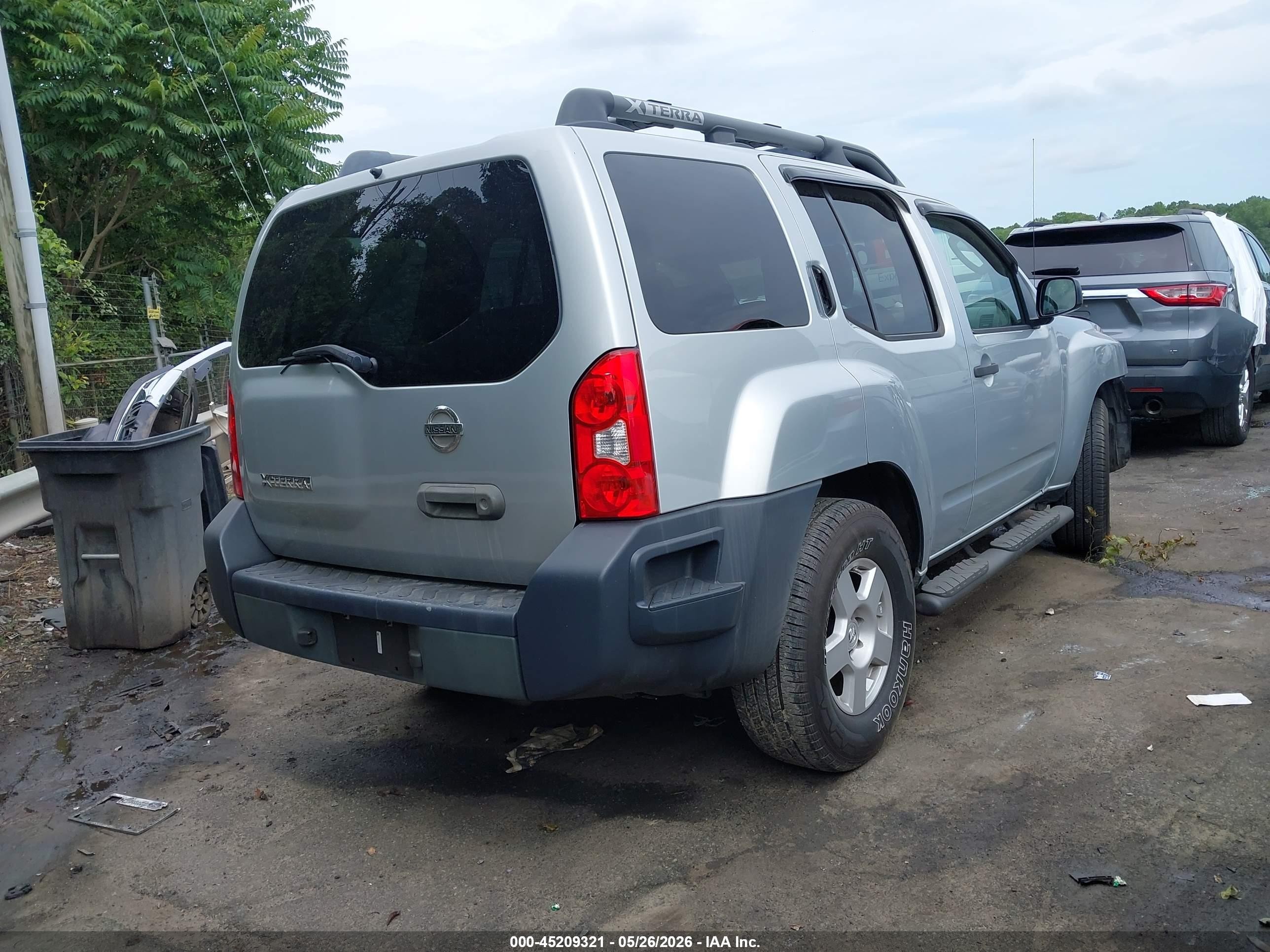 2007 Nissan Xterra S Silver vin: 5N1AN08U87C525843