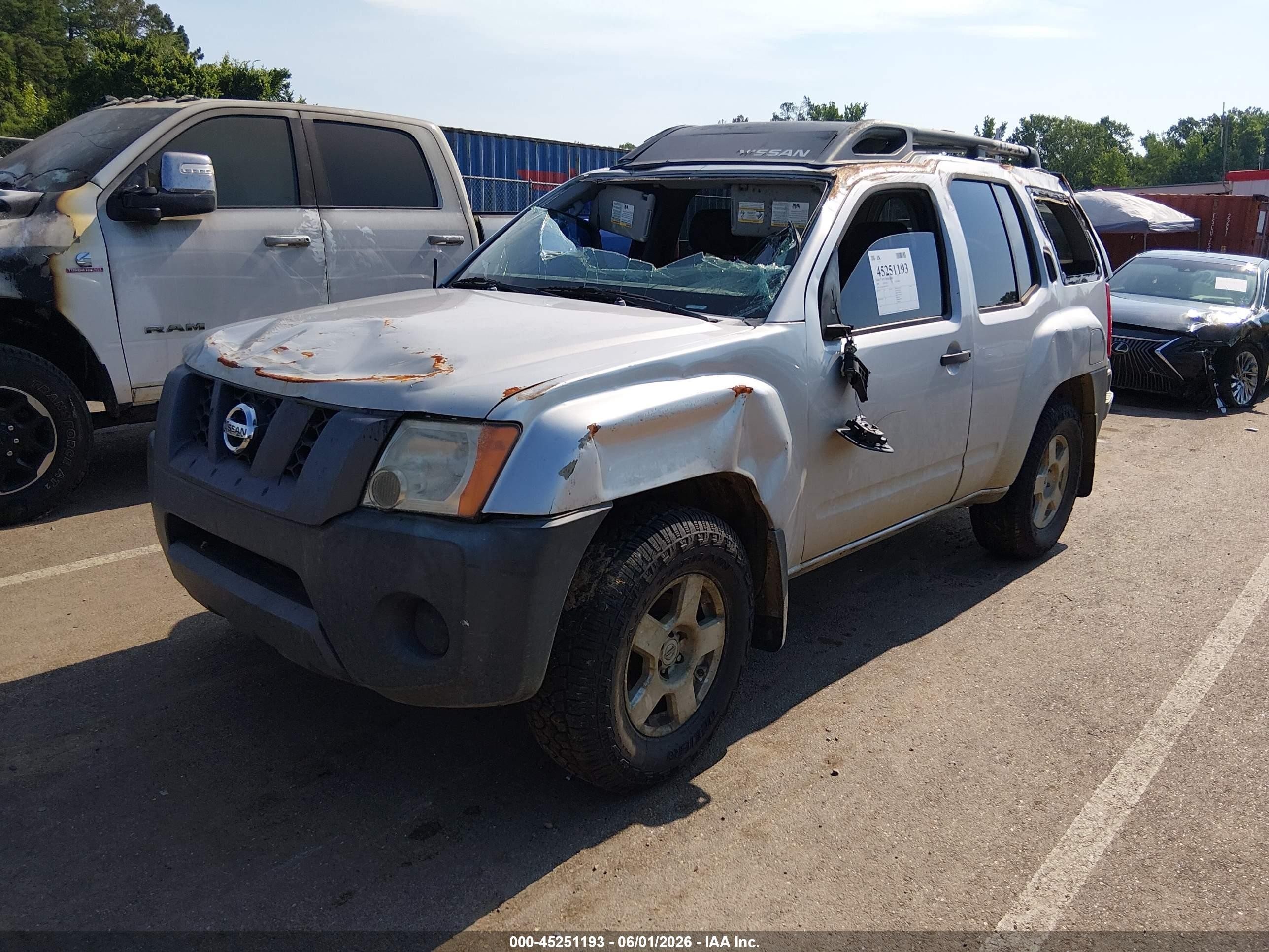 2008 Nissan Xterra S Silver vin: 5N1AN08U88C501432