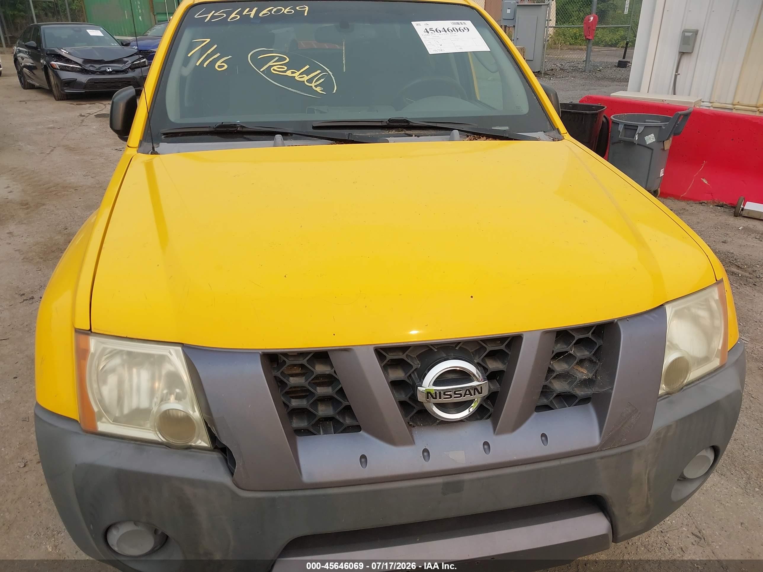2007 Nissan Xterra S Желтый vin: 5N1AN08W07C514580