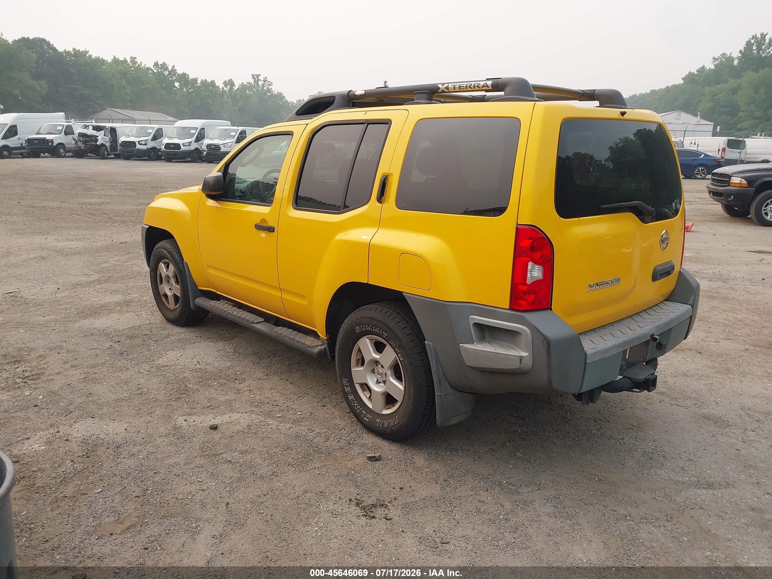 2007 Nissan Xterra S Желтый vin: 5N1AN08W07C514580