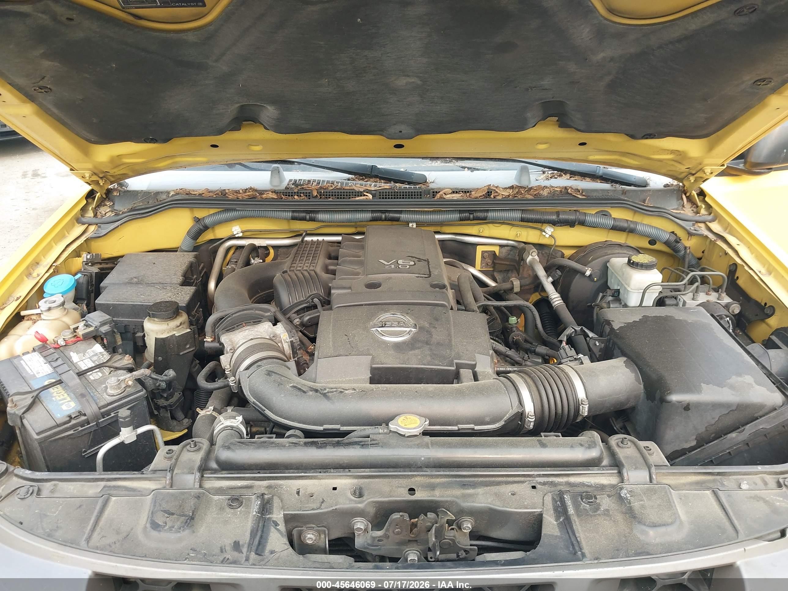 2007 Nissan Xterra S Желтый vin: 5N1AN08W07C514580