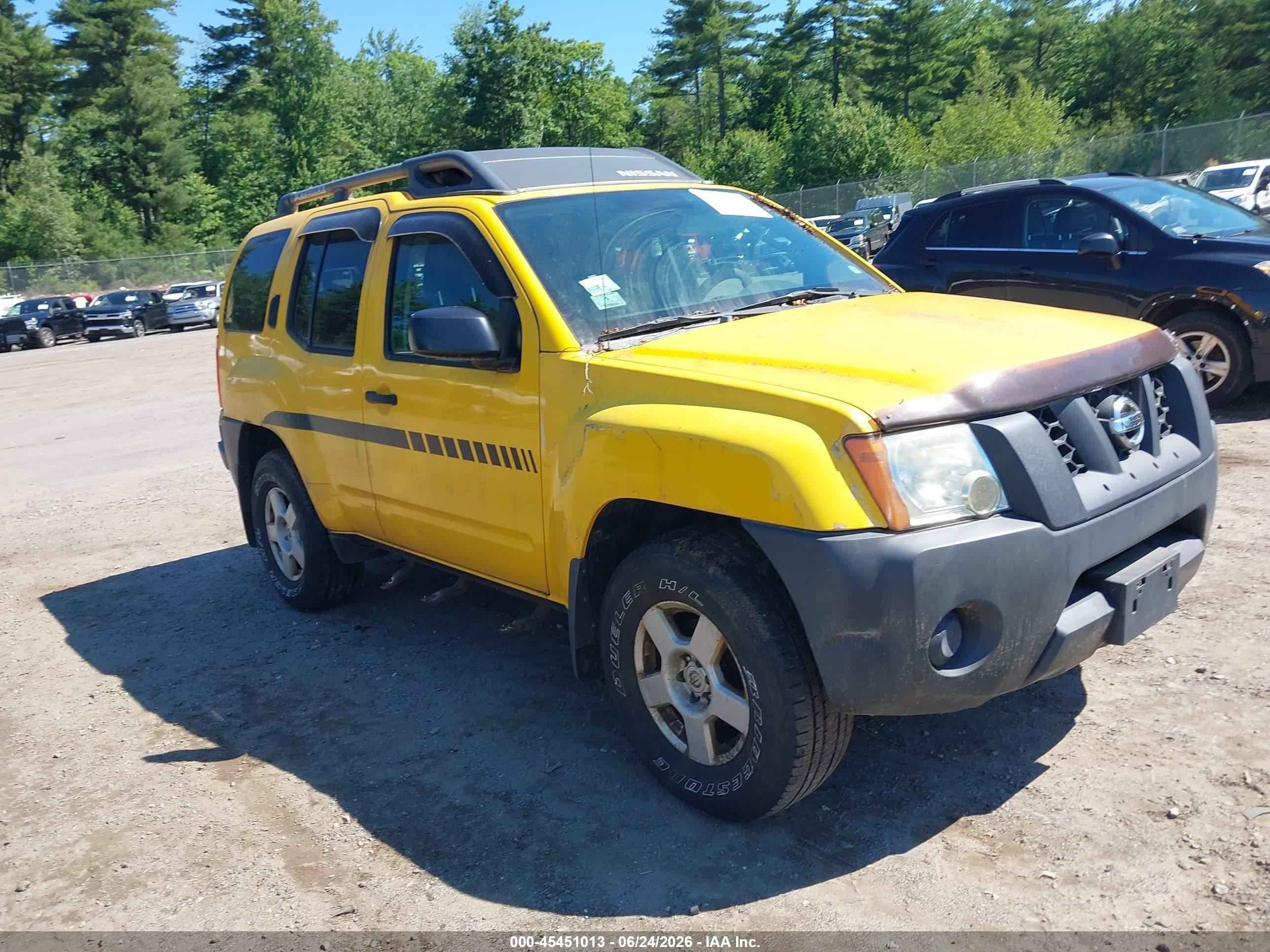 2007 Nissan Xterra X Yellow vin: 5N1AN08W07C545859